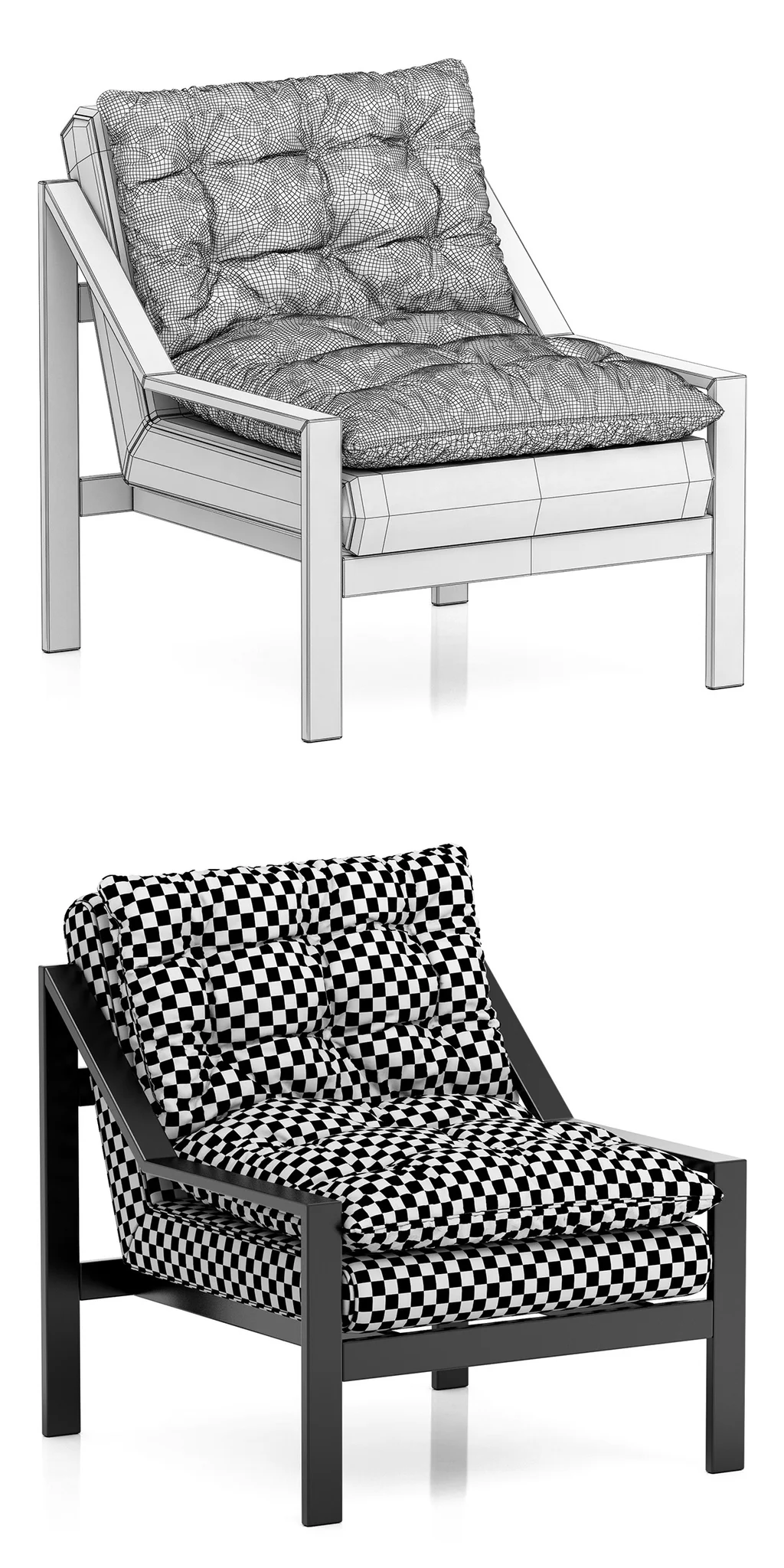 Loft Concept Accent Velvet Armchair, 3D model preview 8