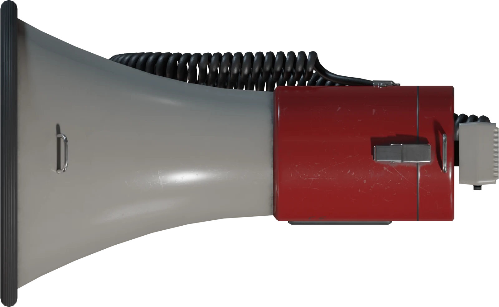 Megaphone Bullhorn with Coiled Cable, 3D model preview 4