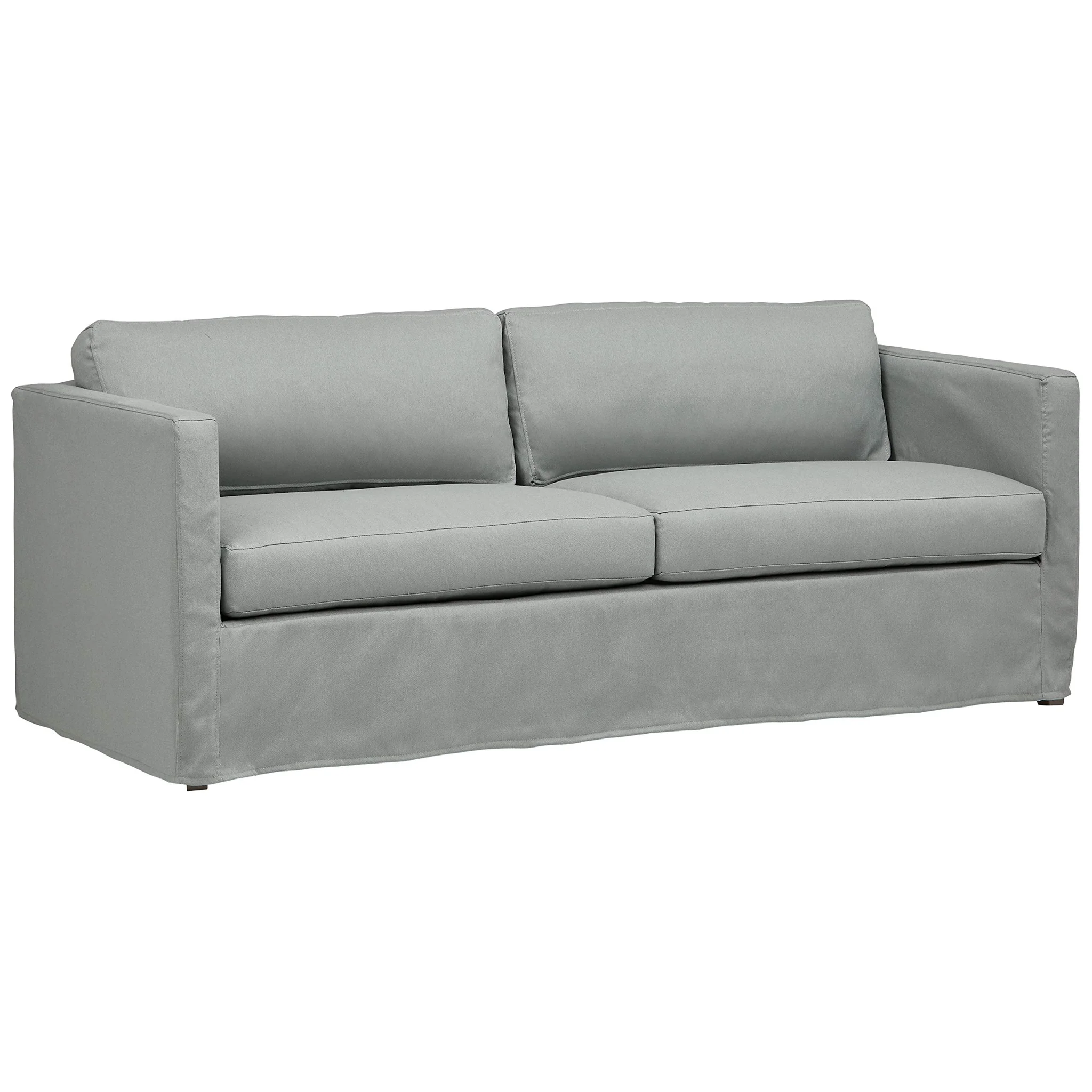 Modern Slipcover Studio Sofa – Spa Blue Fabric Two-Seater