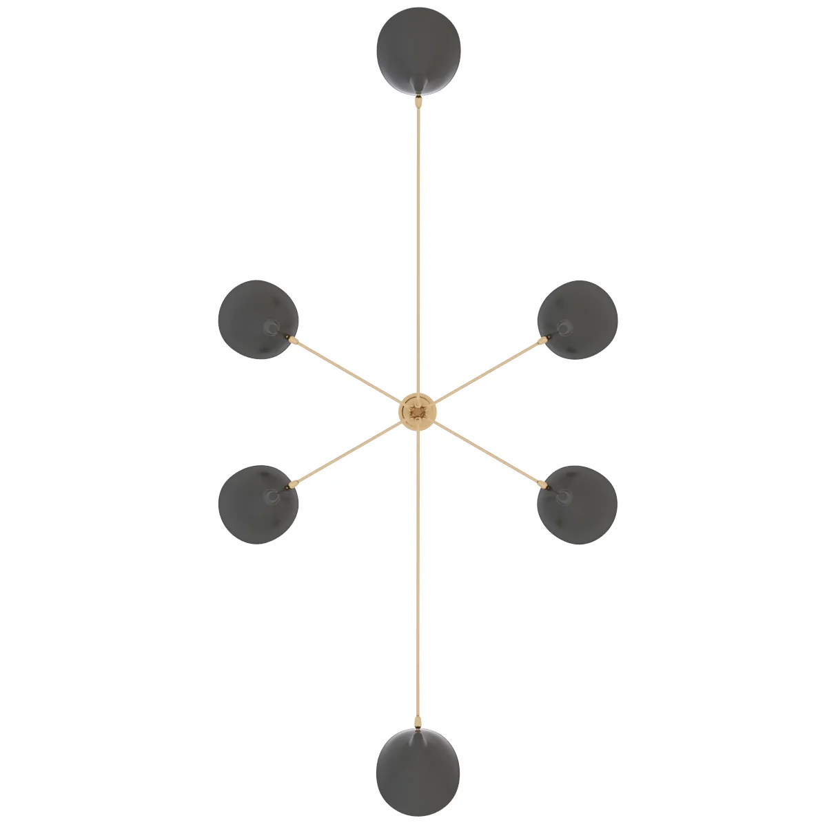Serge Mouille Ceiling Lamp 6 Arms — 3D model preview 3