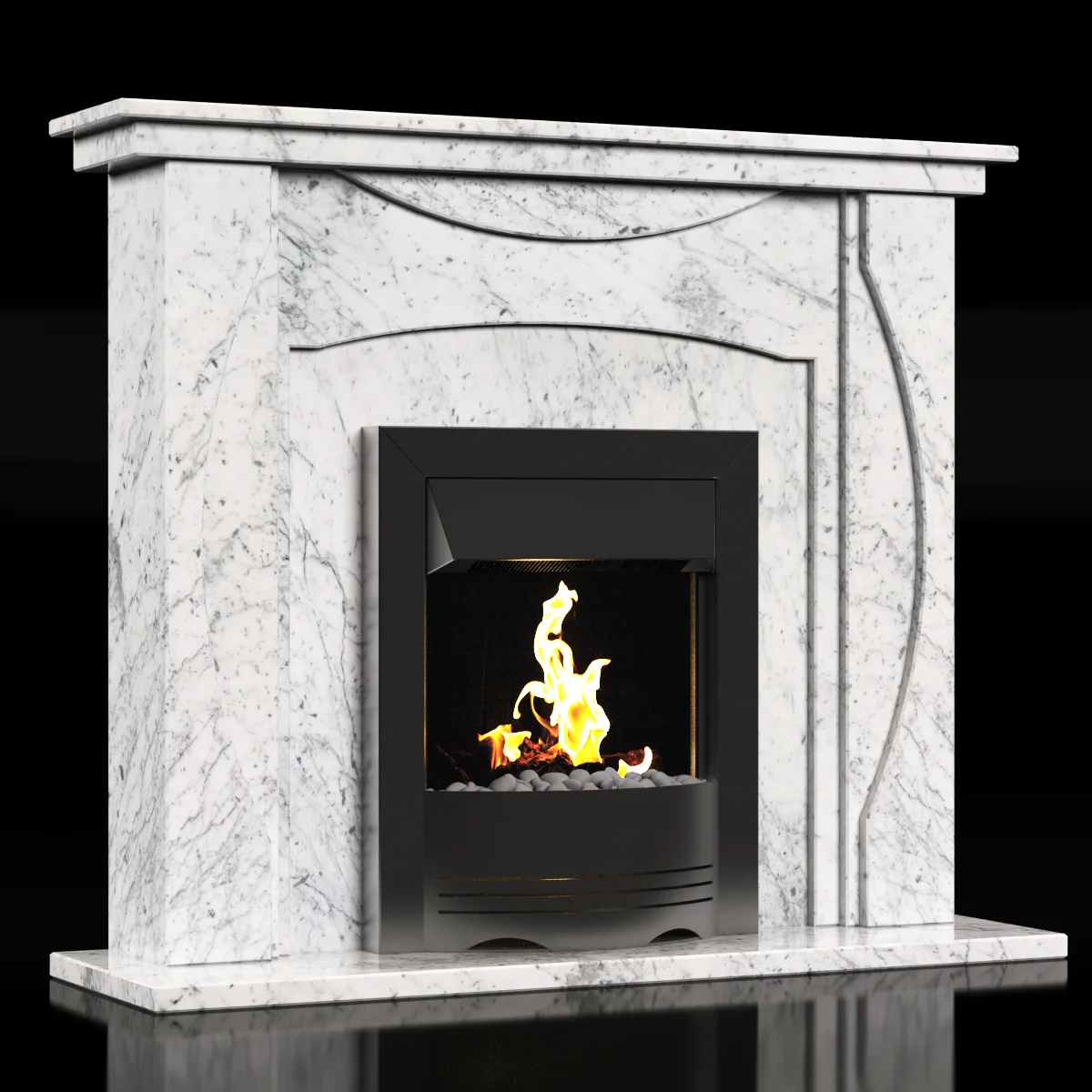Marble Fireplace 10 — 3D model preview 2