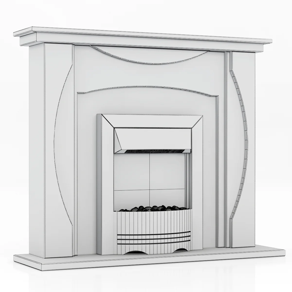 Marble Fireplace 10 — 3D model preview 4