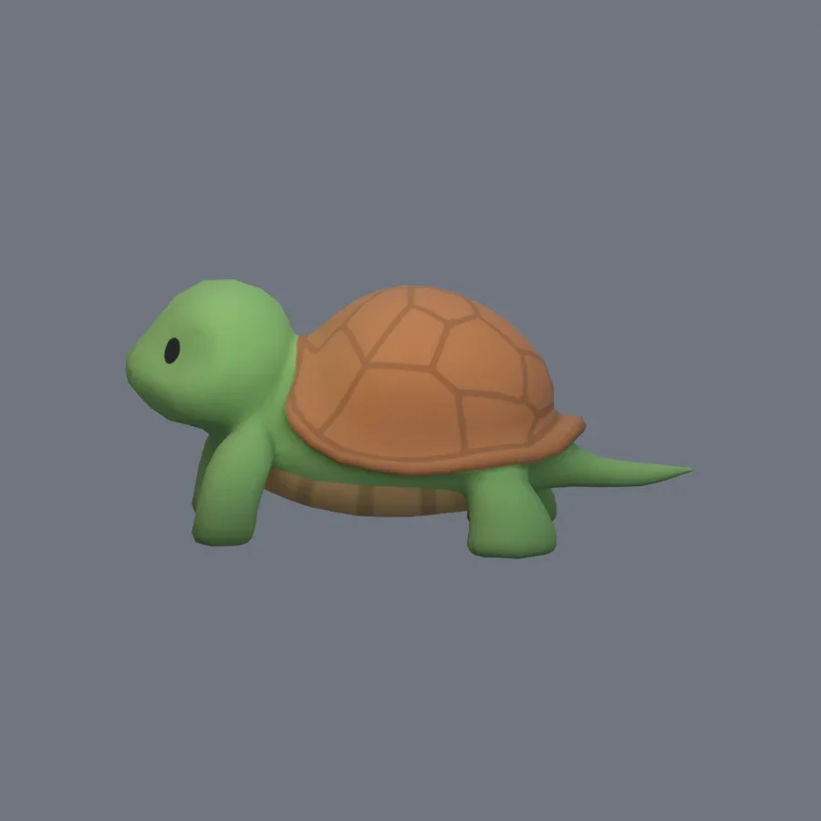 Stylized Animal Turtle, 3D model preview 3