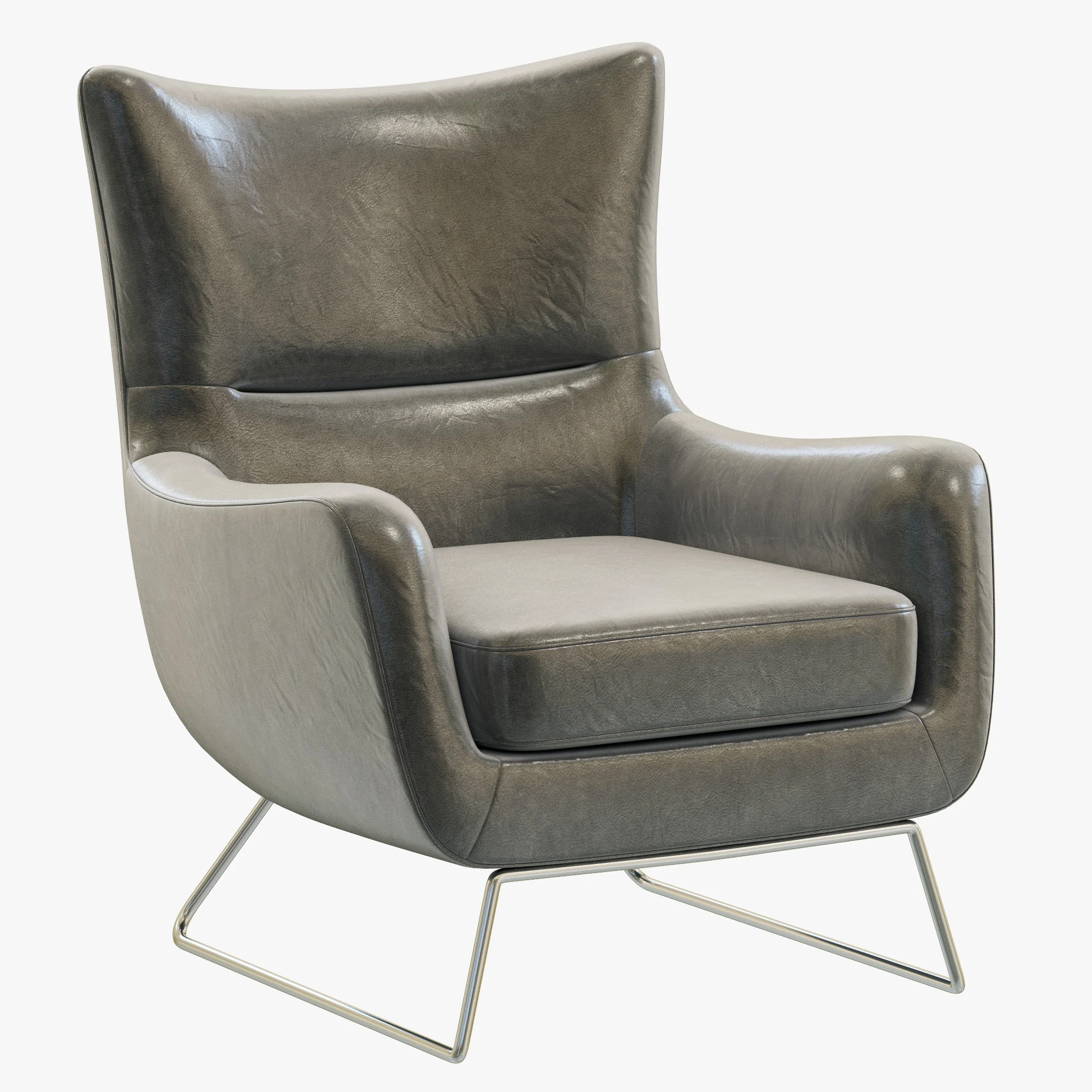 RH Modern Liam Leather Chair — 3D model preview 1