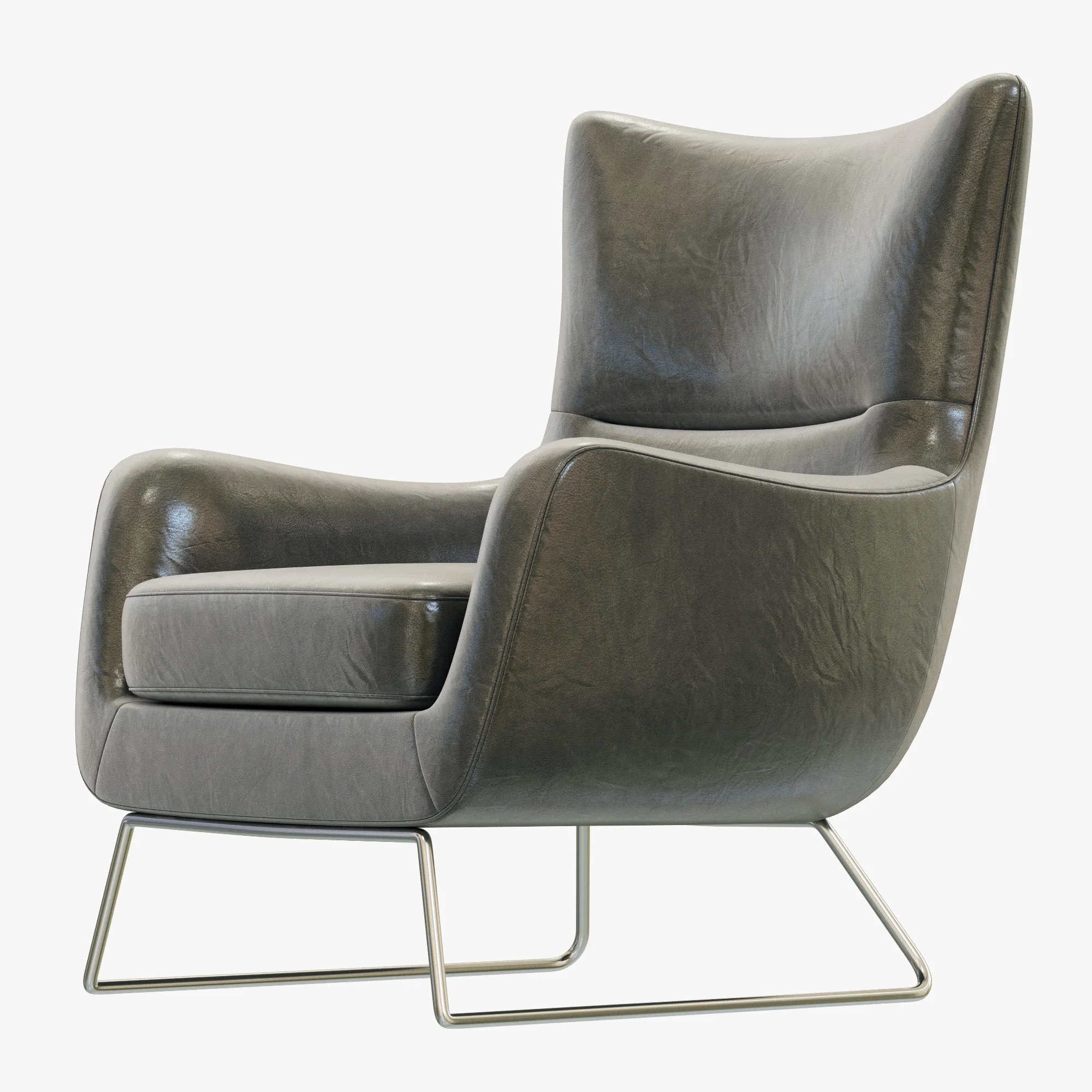 RH Modern Liam Leather Chair — 3D model preview 4