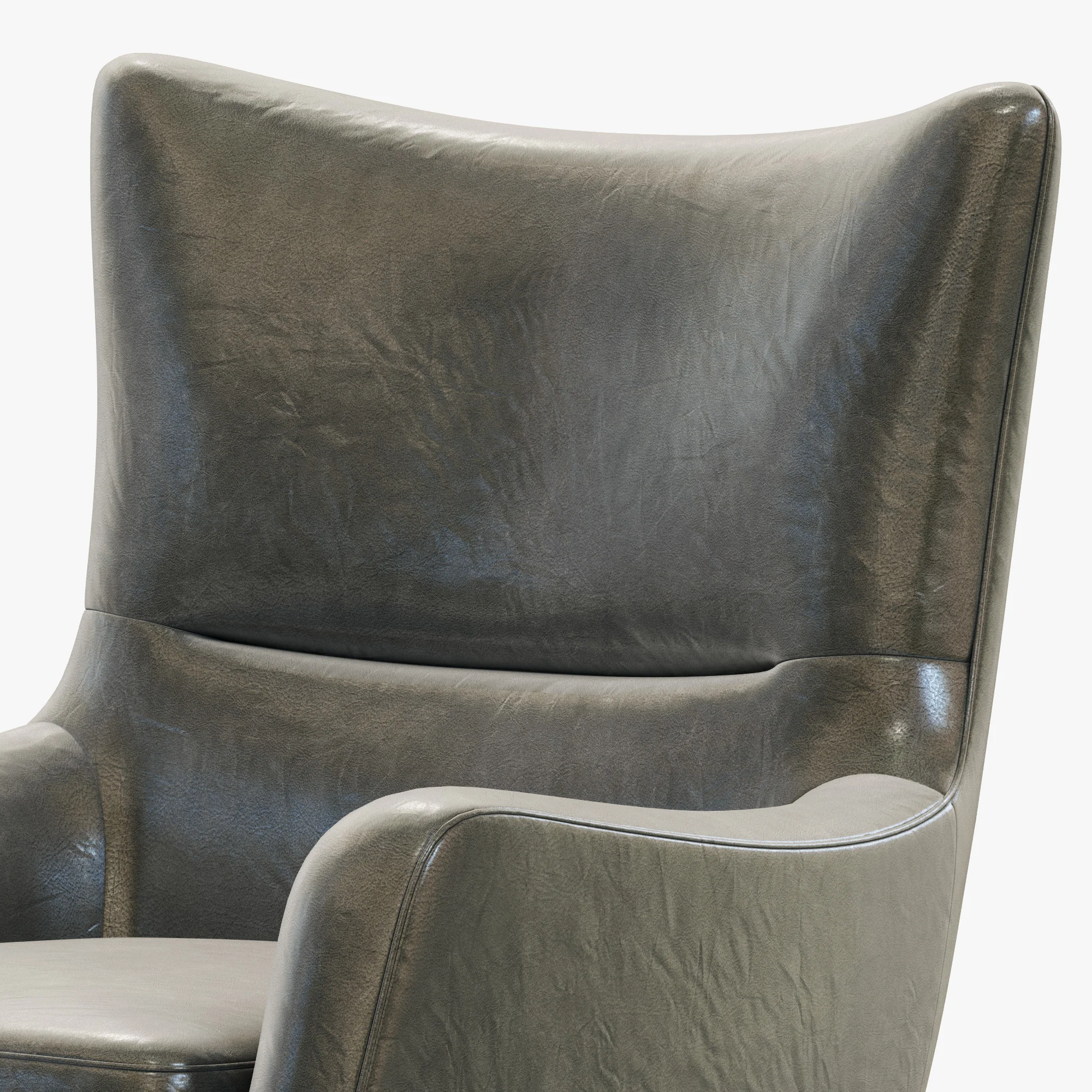 RH Modern Liam Leather Chair — 3D model preview 5