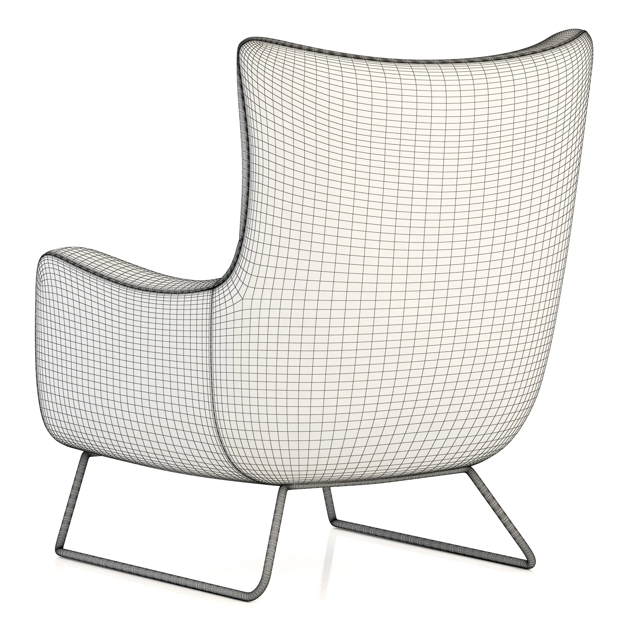 RH Modern Liam Leather Chair — 3D model preview 7