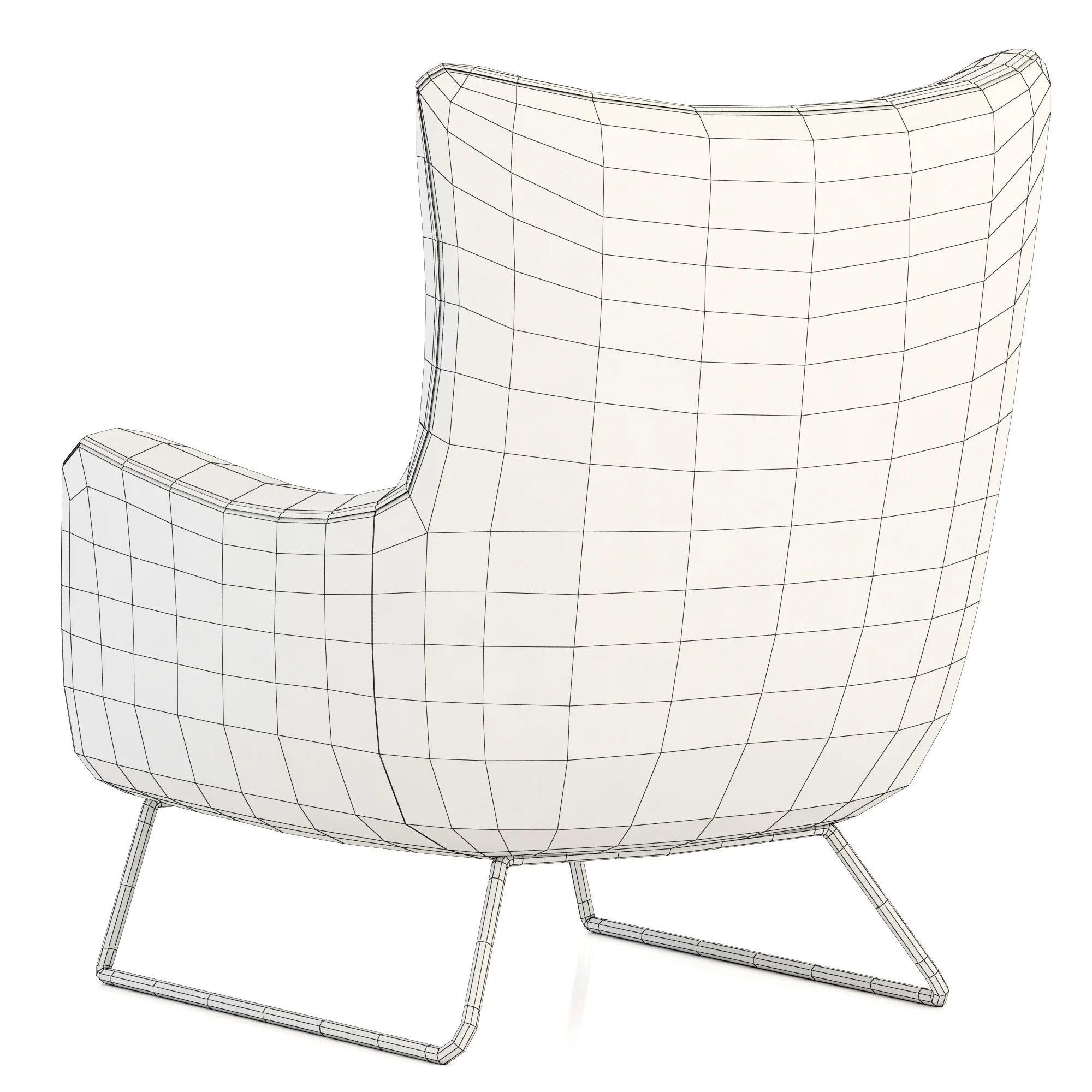 RH Modern Liam Leather Chair — 3D model preview 8