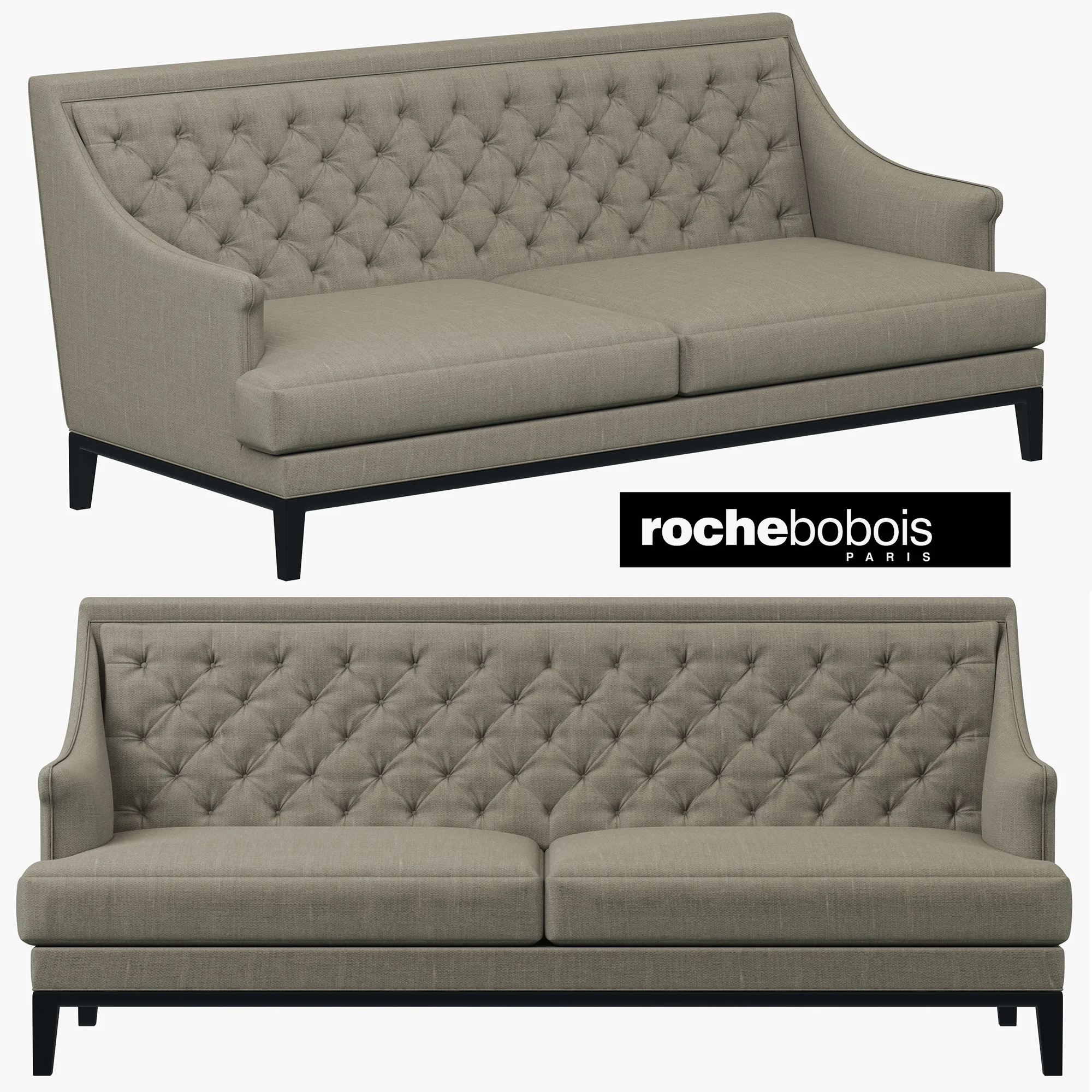 Roche Bobois EPOQ 3 Seat Sofa — 3D model preview 2