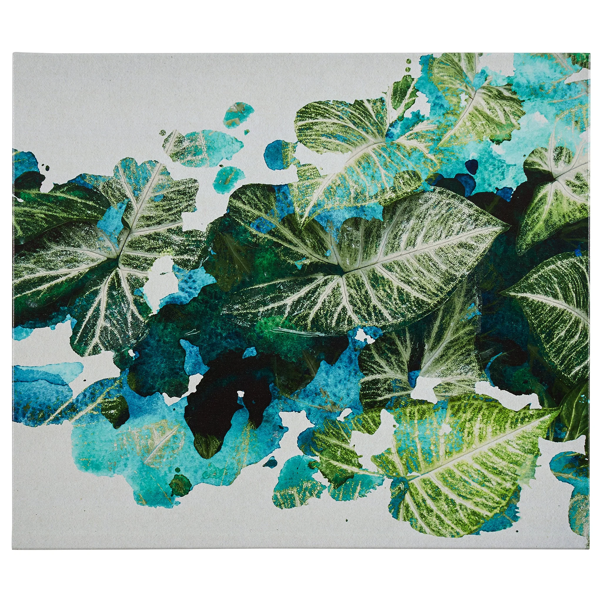 Tropical Leaves Watercolor Canvas Wall Art Print