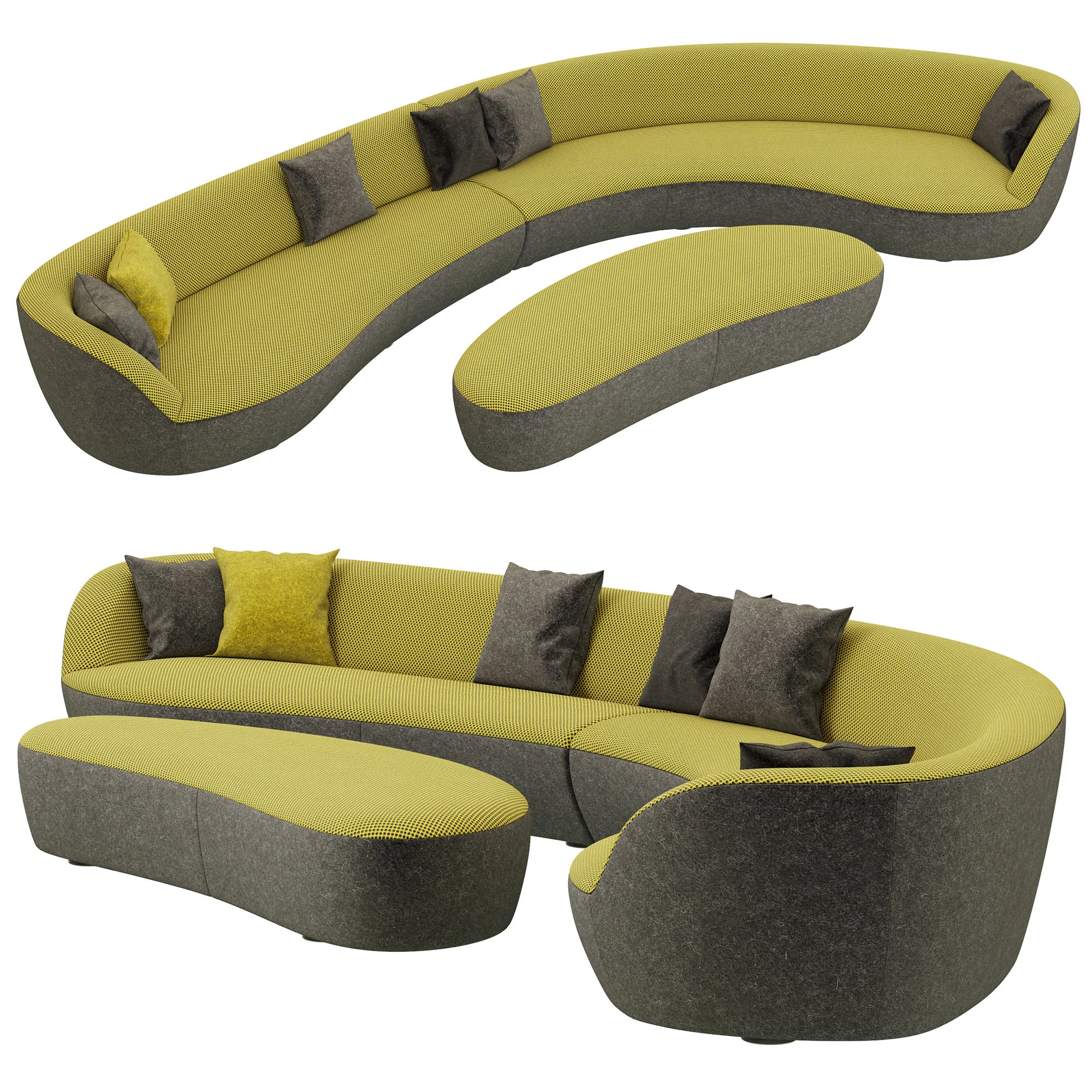 Roche Bobois EDITO CORNER MERIDIENNE MAXI RIGHT, 3D model preview 2