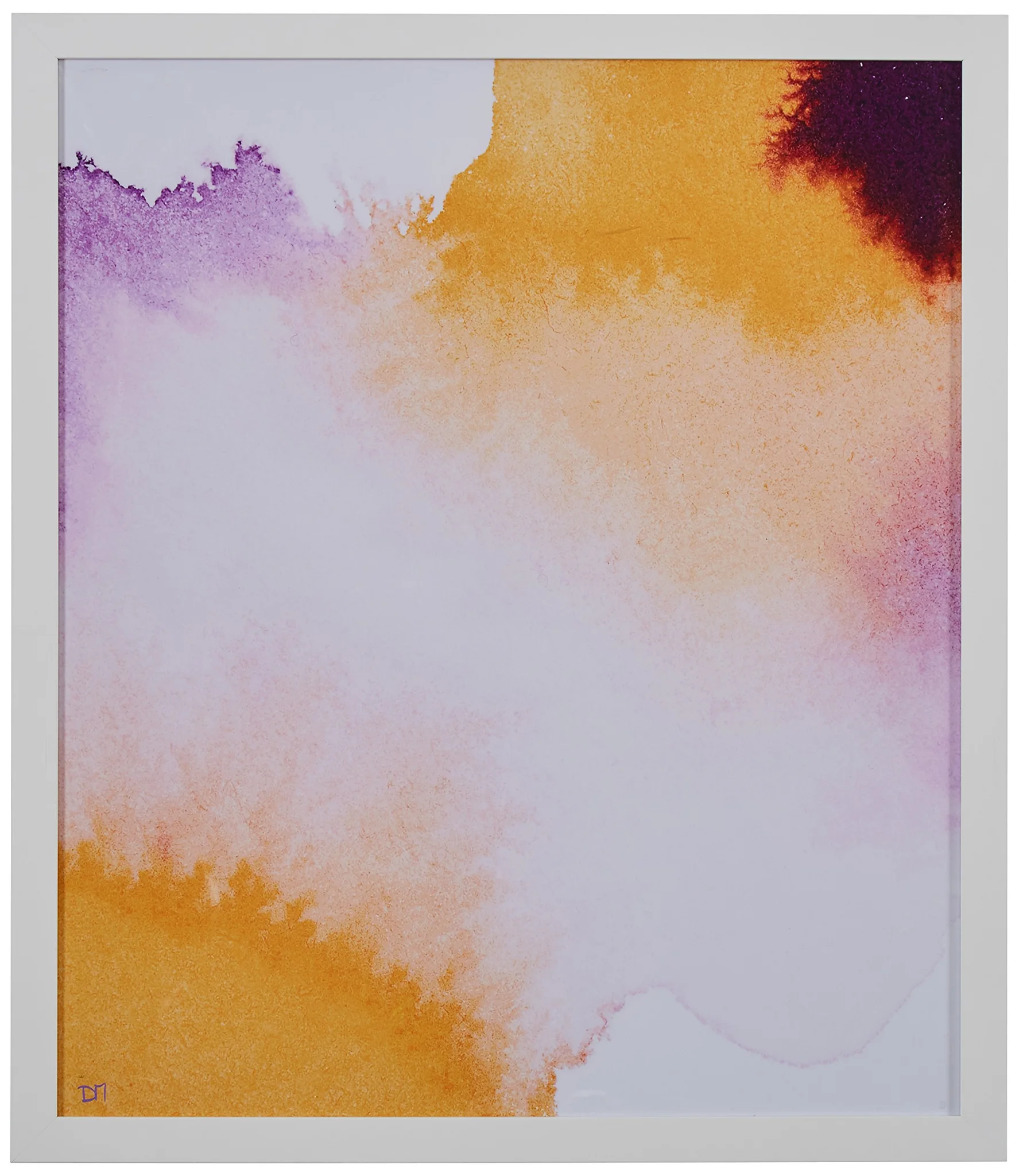 Abstract Watercolor Wall Art Print in White Frame
