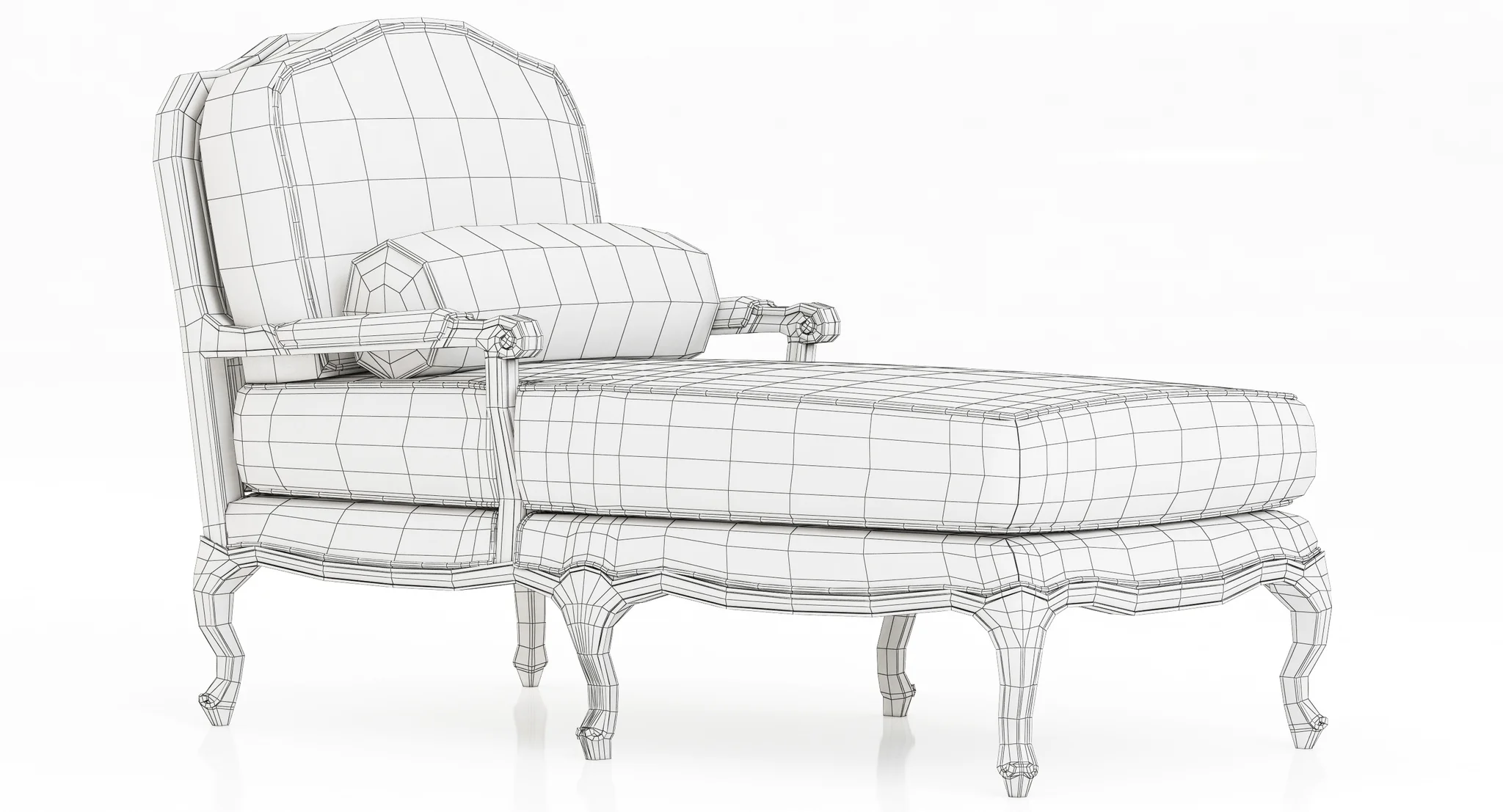 Restoration Hardware Toulouse Chaise — 3D model preview 11