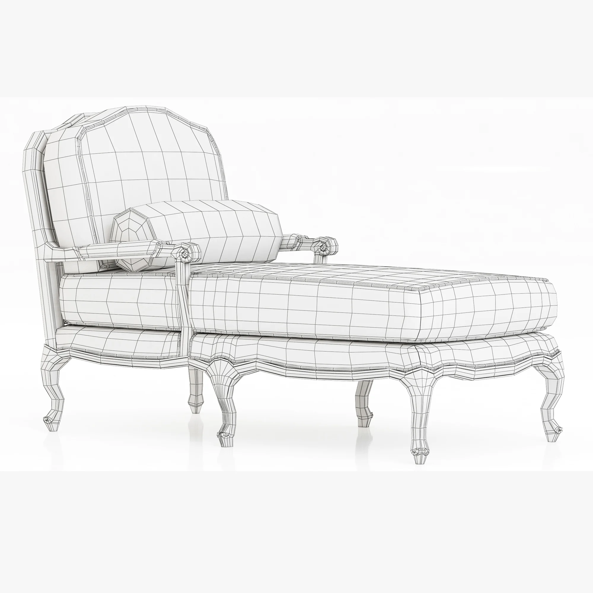Restoration Hardware Toulouse Chaise — 3D model preview 12