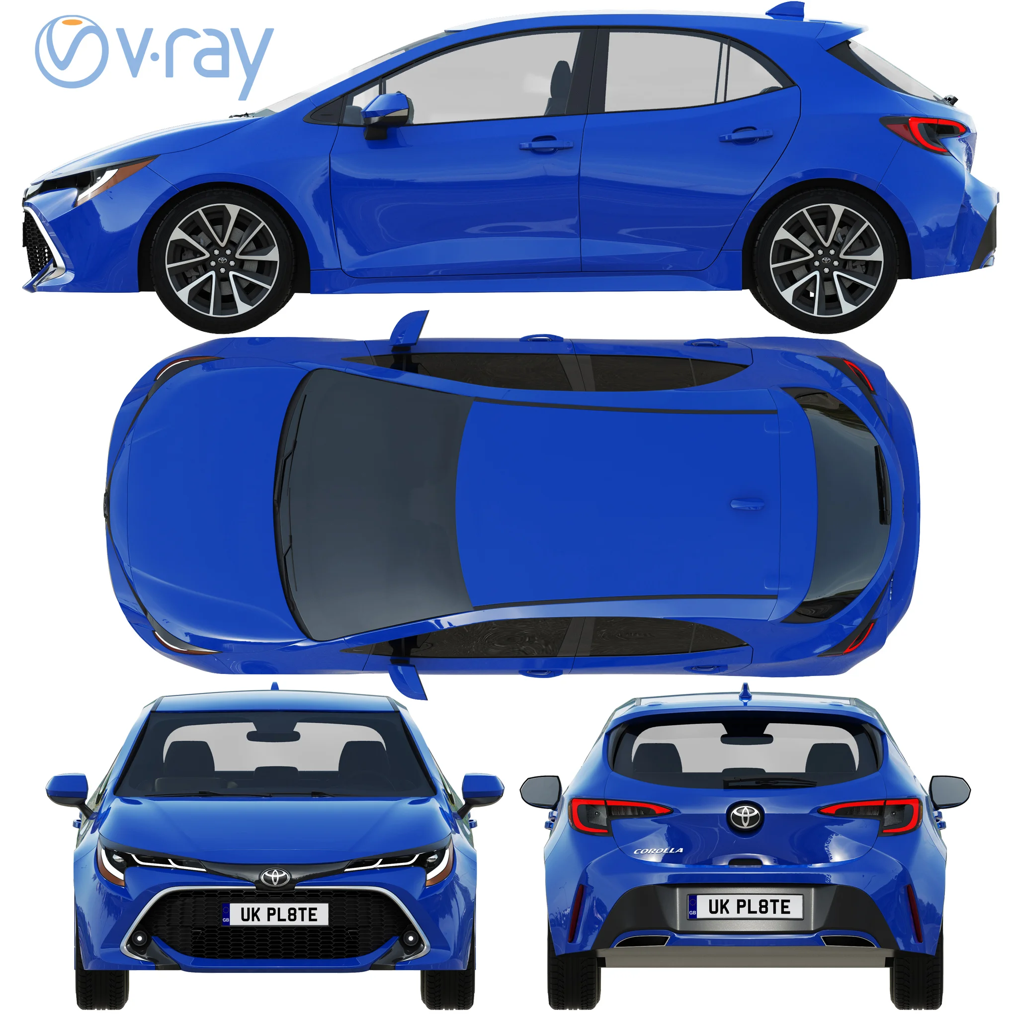 Toyota Corolla Hatchback, 3D model preview 30