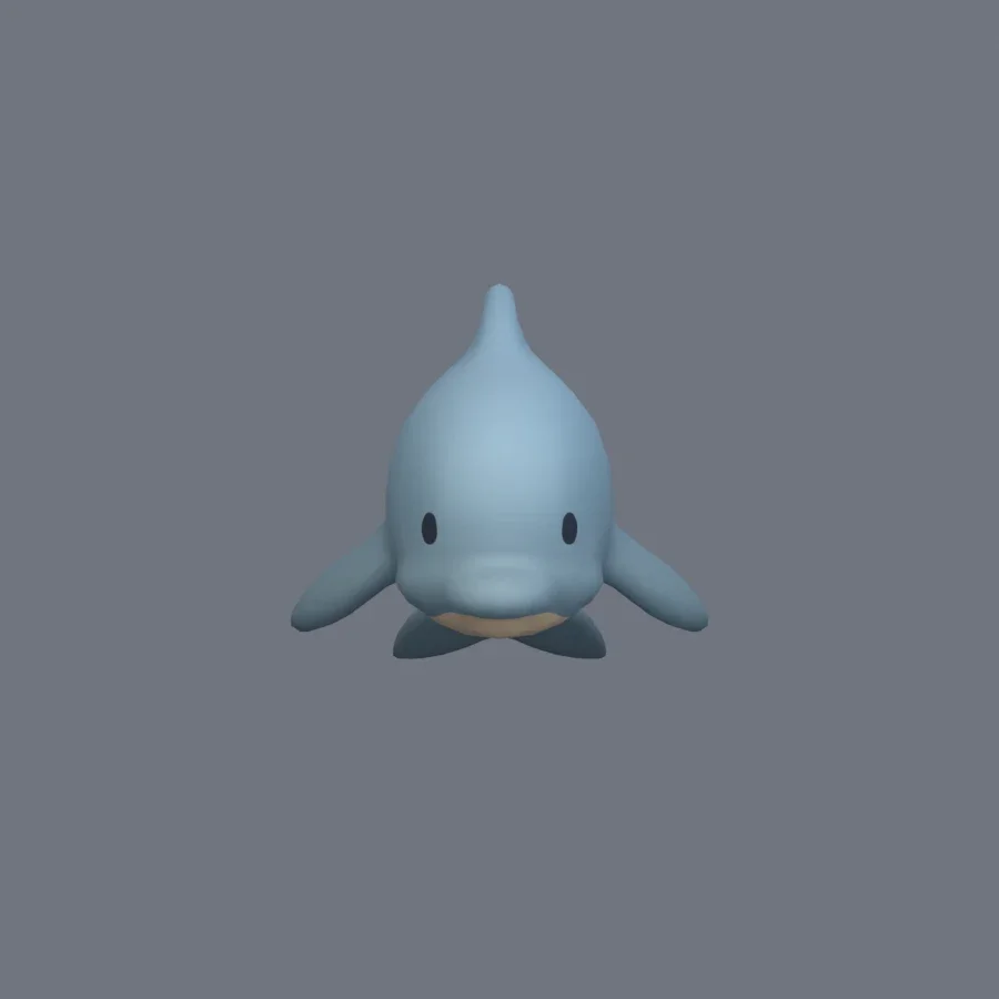 Stylized Animal Dolphin, 3D model preview 1