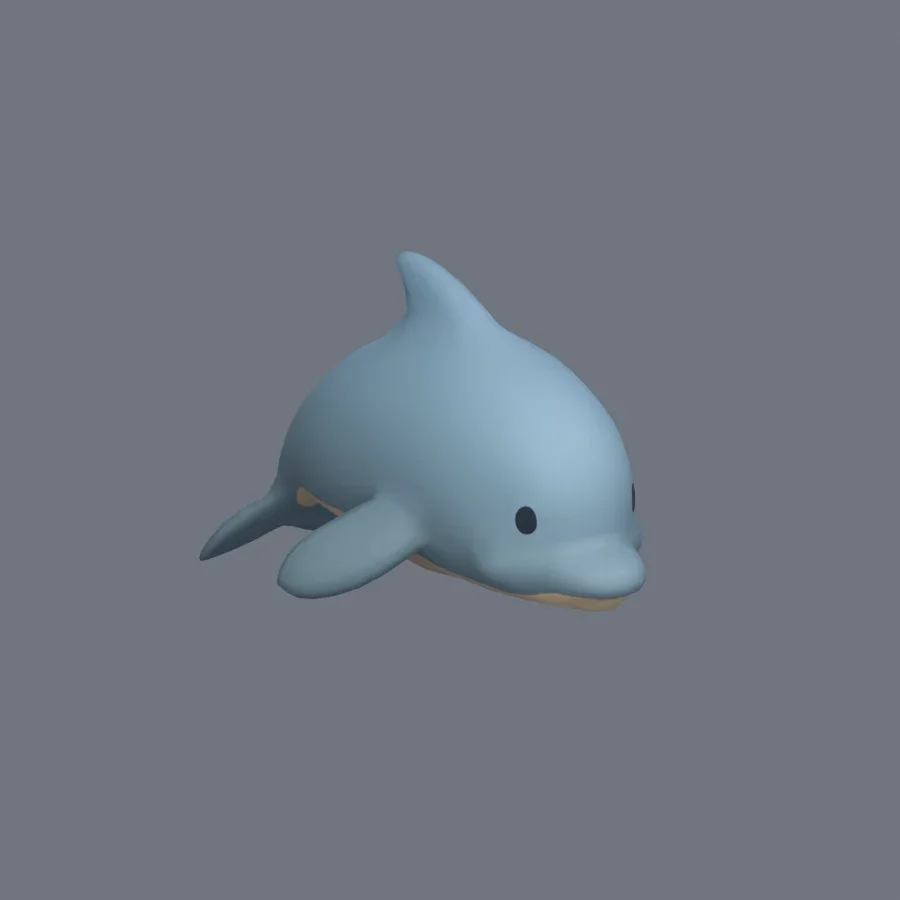 Stylized Animal Dolphin, 3D model preview 2