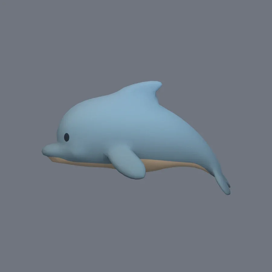 Stylized Animal Dolphin, 3D model preview 3
