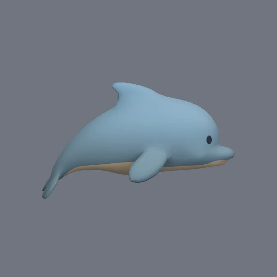 Stylized Animal Dolphin, 3D model preview 5