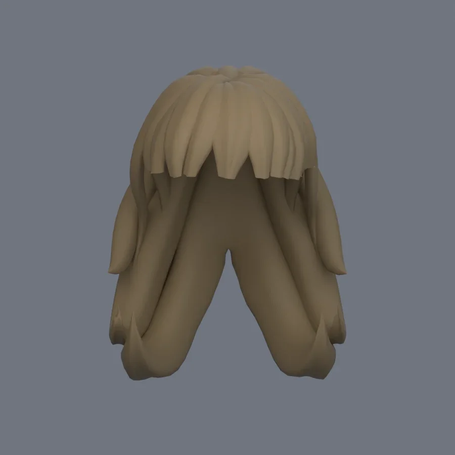 Girl Hairstyle 01, 3D model preview 1
