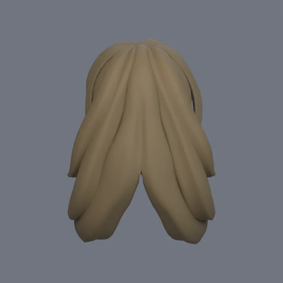 Girl Hairstyle 01, 3D model preview 4