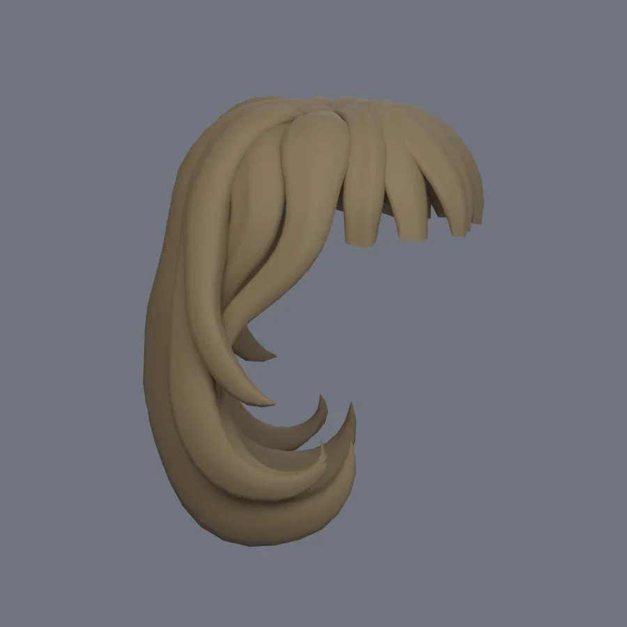 Girl Hairstyle 01, 3D model preview 5