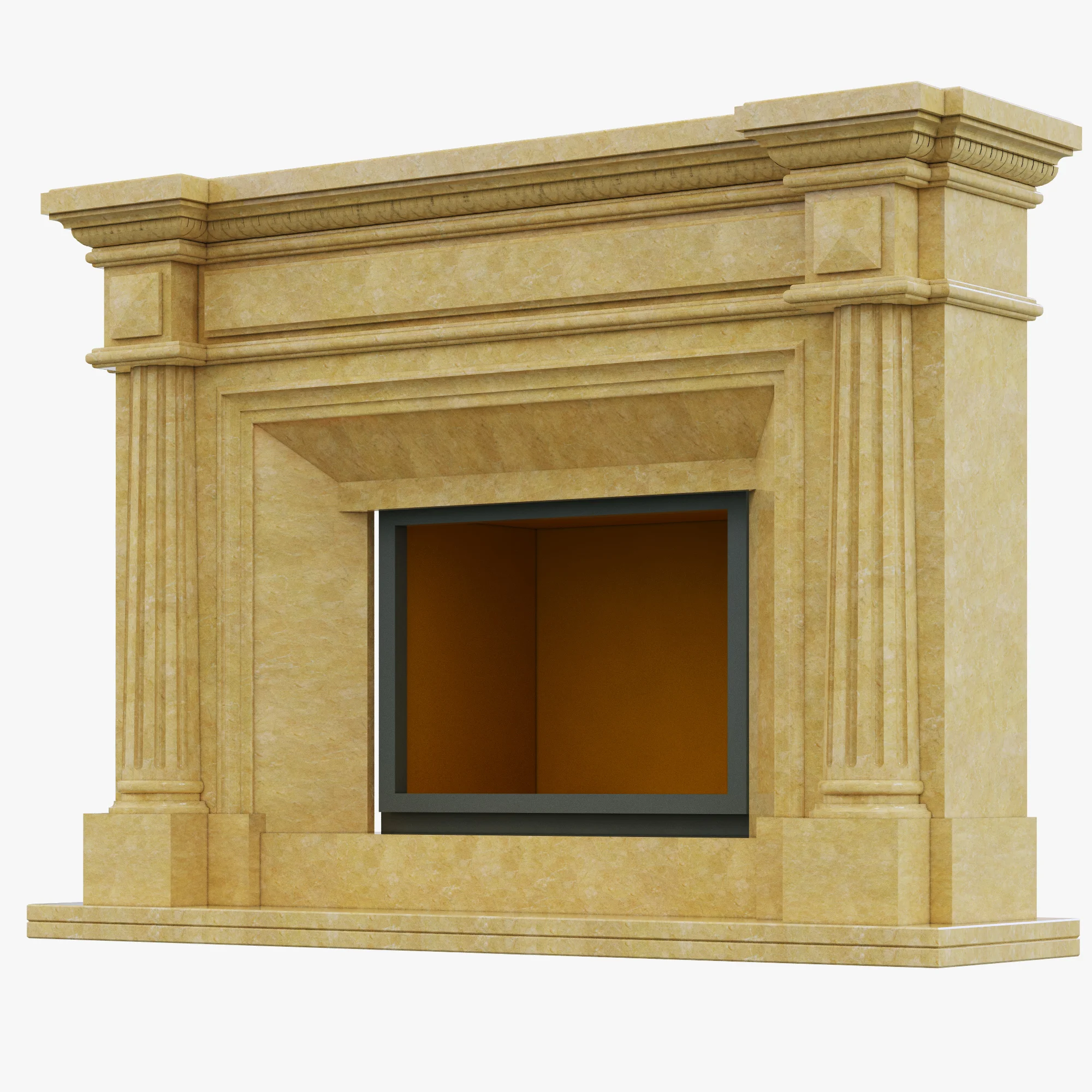 Marble Fireplace 13 — 3D model preview 2