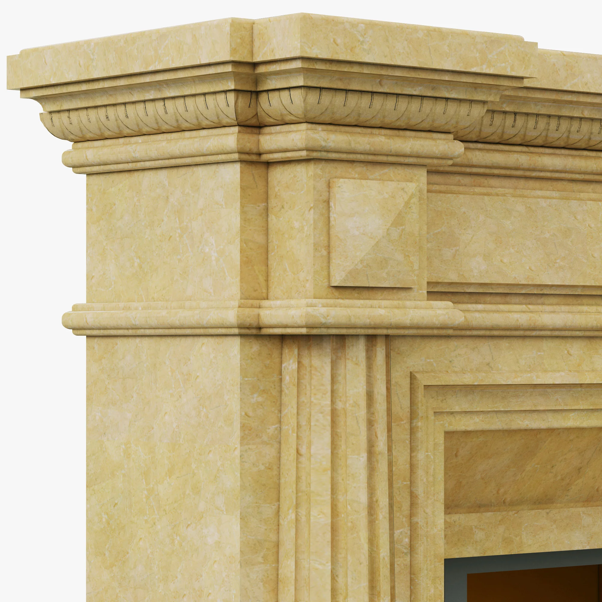 Marble Fireplace 13 — 3D model preview 4