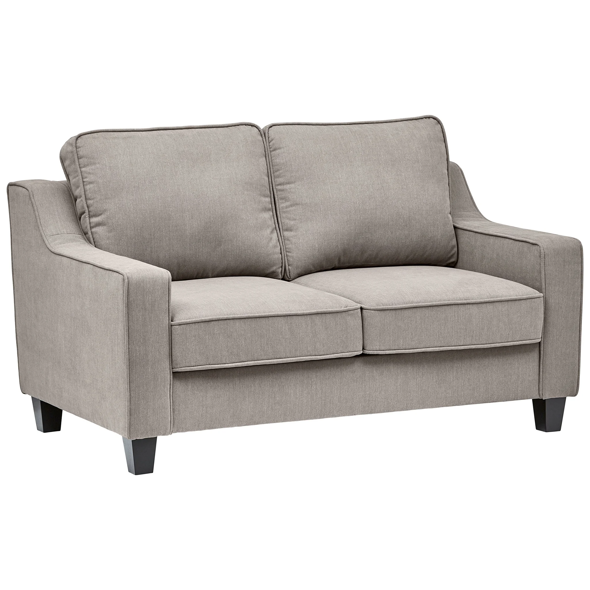 Modern Fabric Loveseat Sofa – Two-Seater Upholstered Couch with Wooden Legs