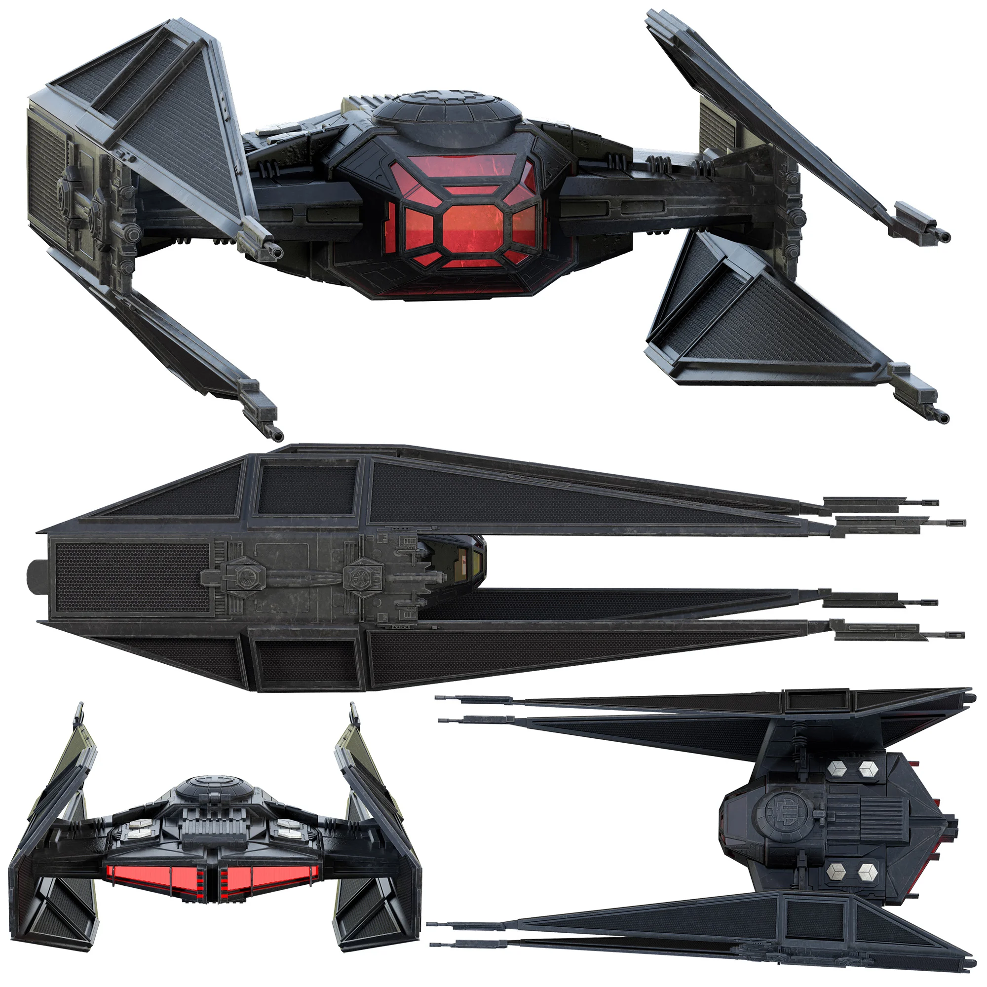 Kylo Ren'S TIE Silencer — 3D model preview 2