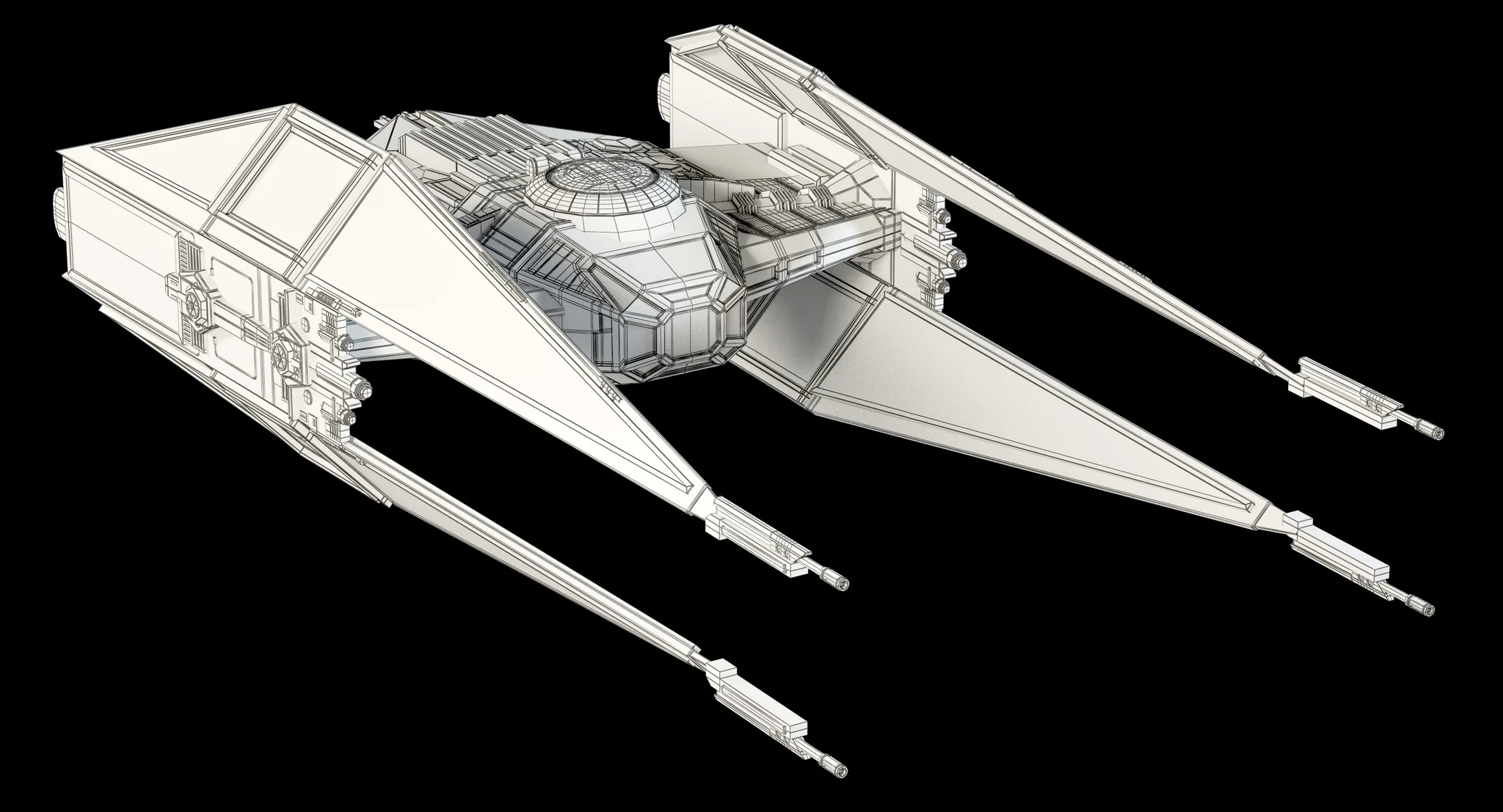 Kylo Ren'S TIE Silencer — 3D model preview 14