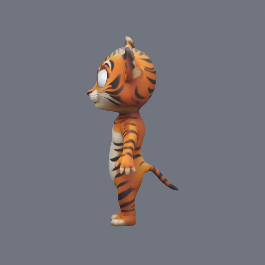 Anthro Tiger G Rigged, 3D model preview 3