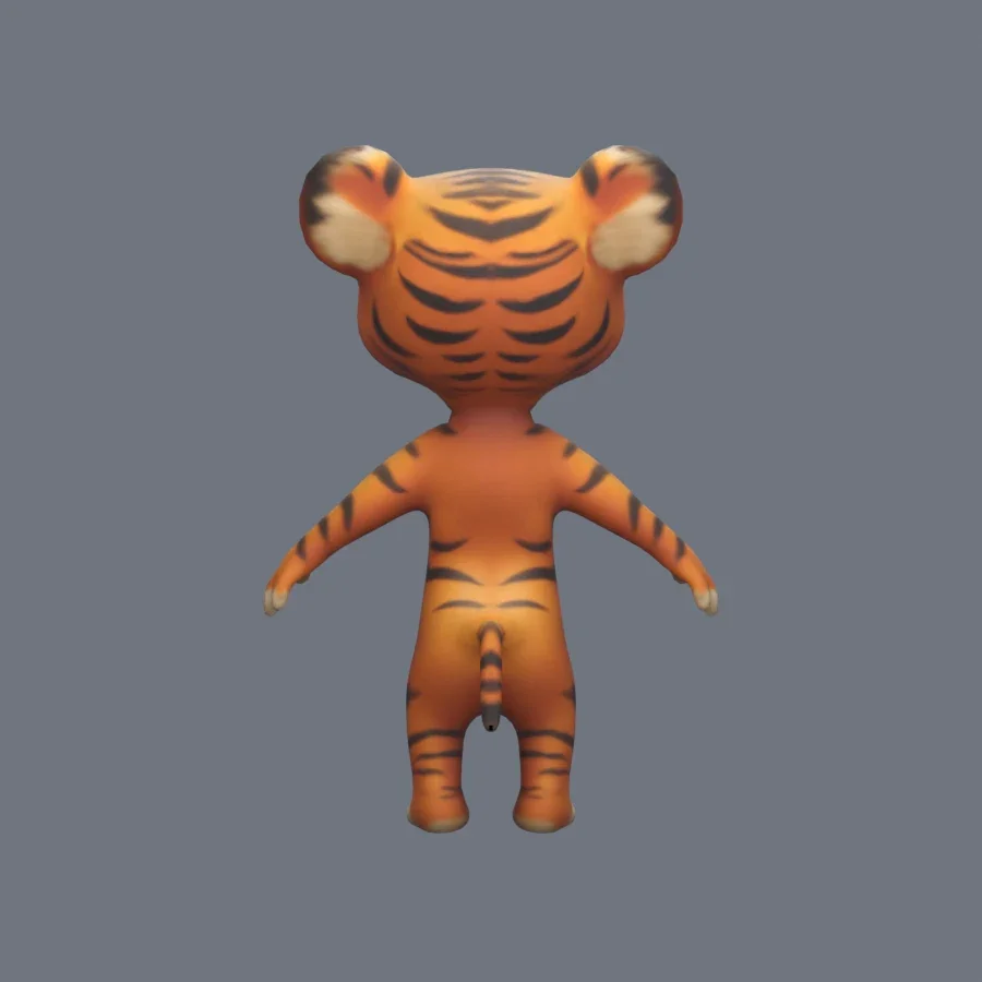 Anthro Tiger G Rigged, 3D model preview 4