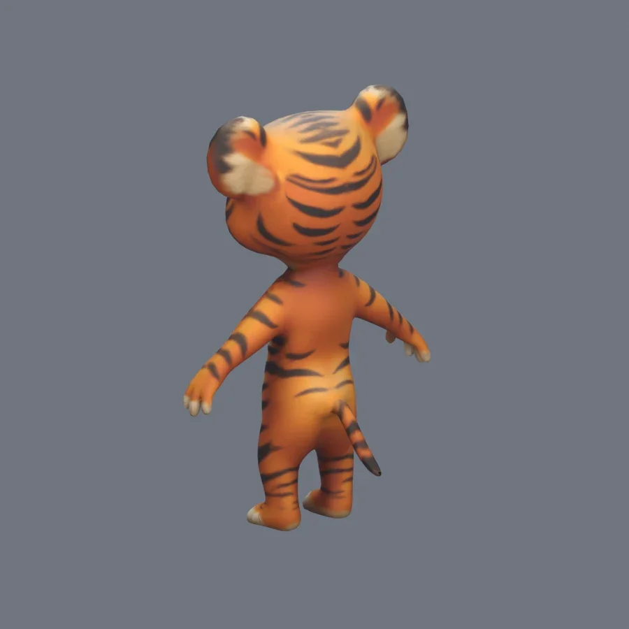 Anthro Tiger G Rigged, 3D model preview 6