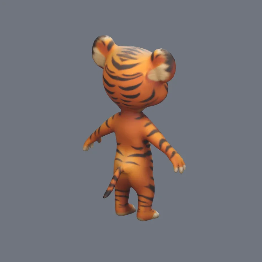 Anthro Tiger G Rigged, 3D model preview 7