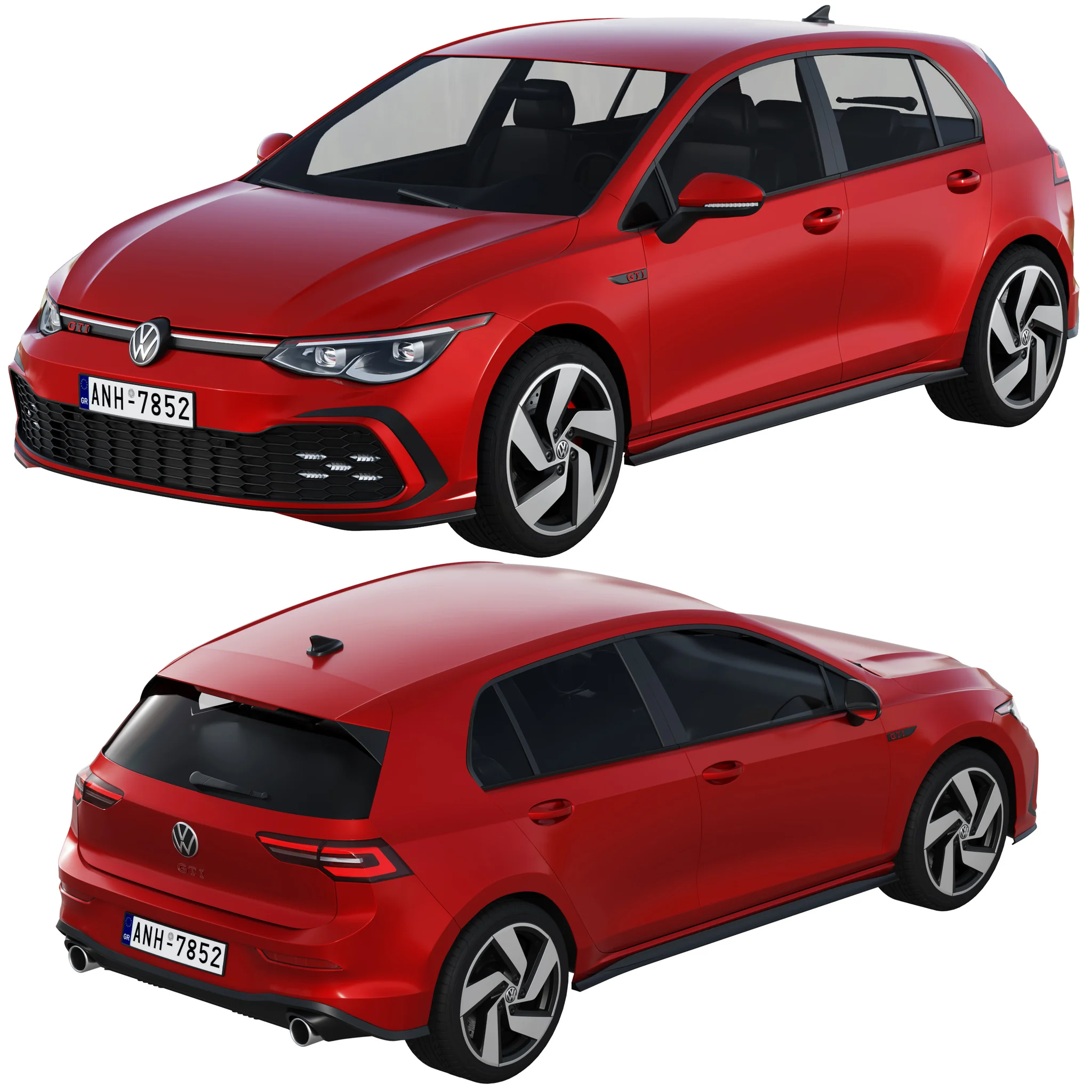 Volkswagen Golf 8 Gti, 3D model preview 7