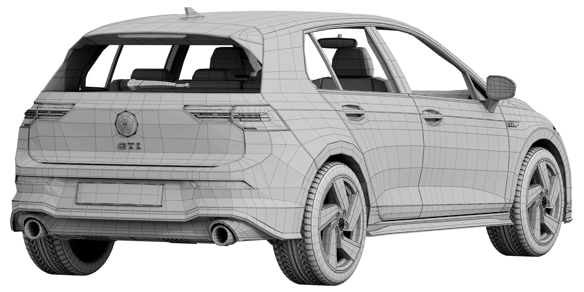 Volkswagen Golf 8 Gti, 3D model preview 8