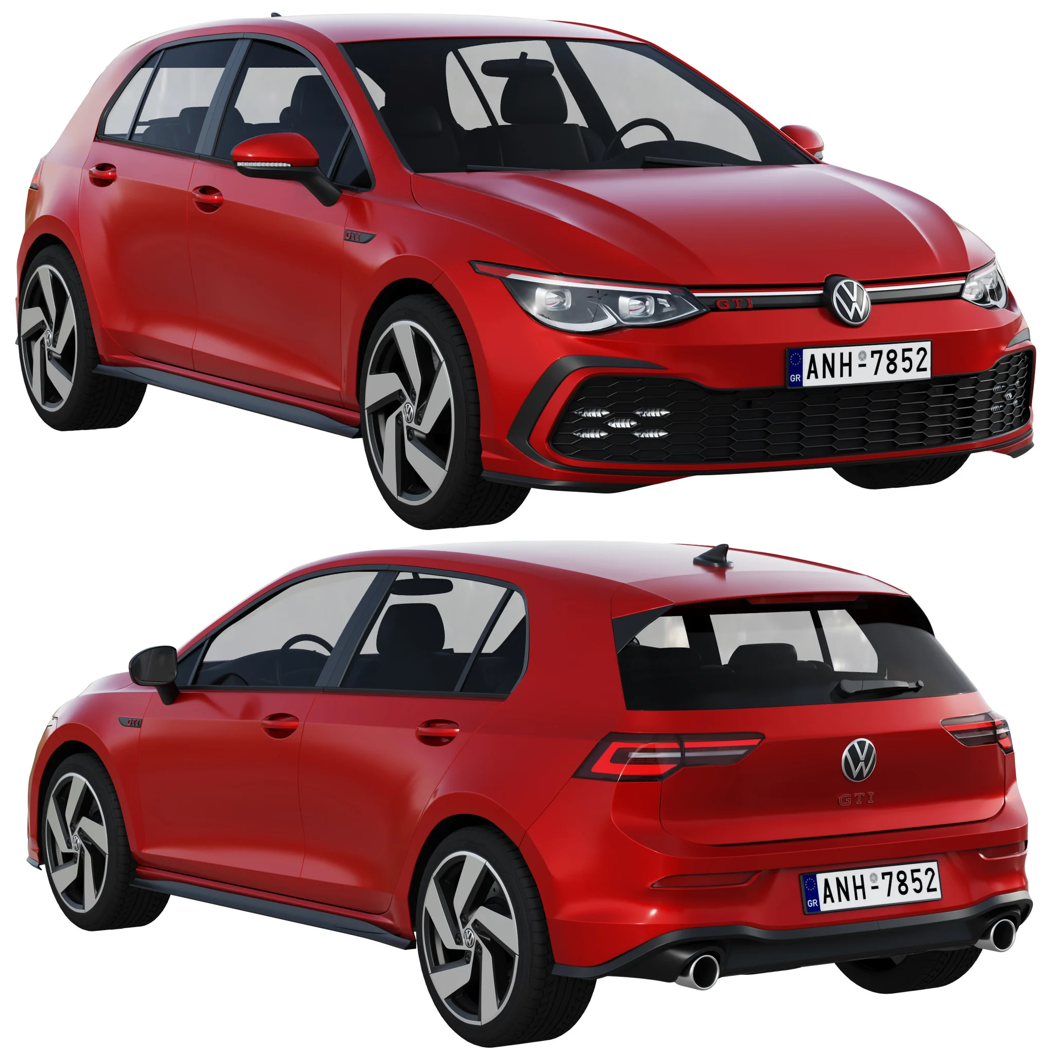 Volkswagen Golf 8 Gti, 3D model preview 16