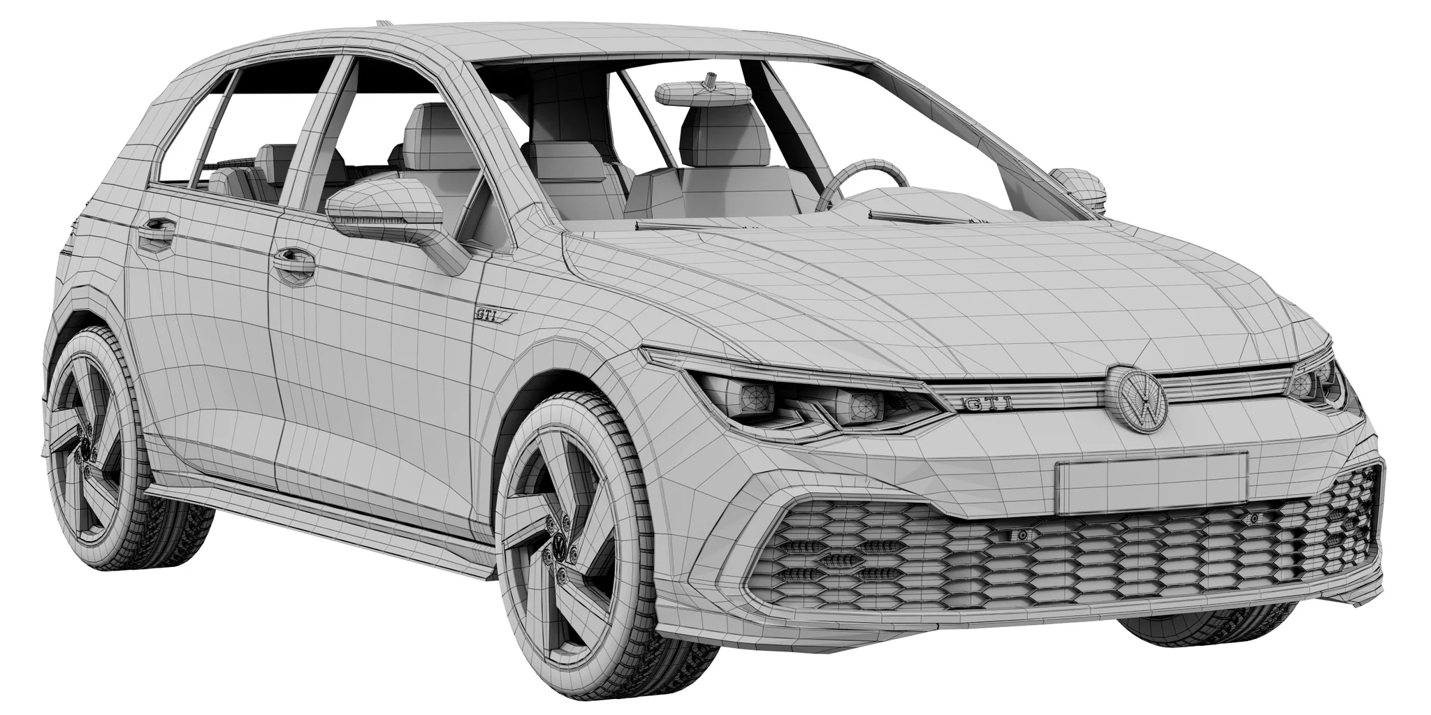 Volkswagen Golf 8 Gti, 3D model preview 17