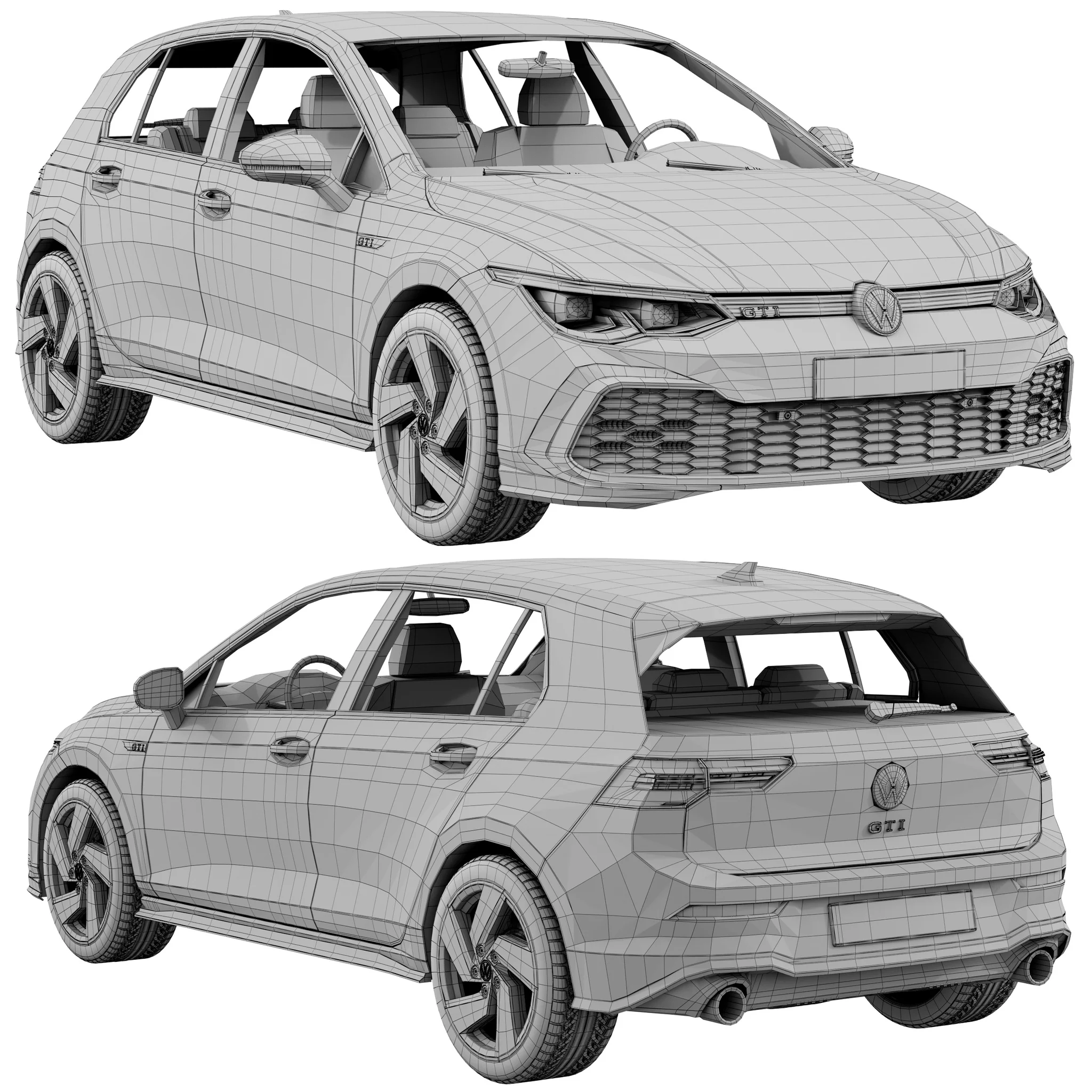 Volkswagen Golf 8 Gti, 3D model preview 18