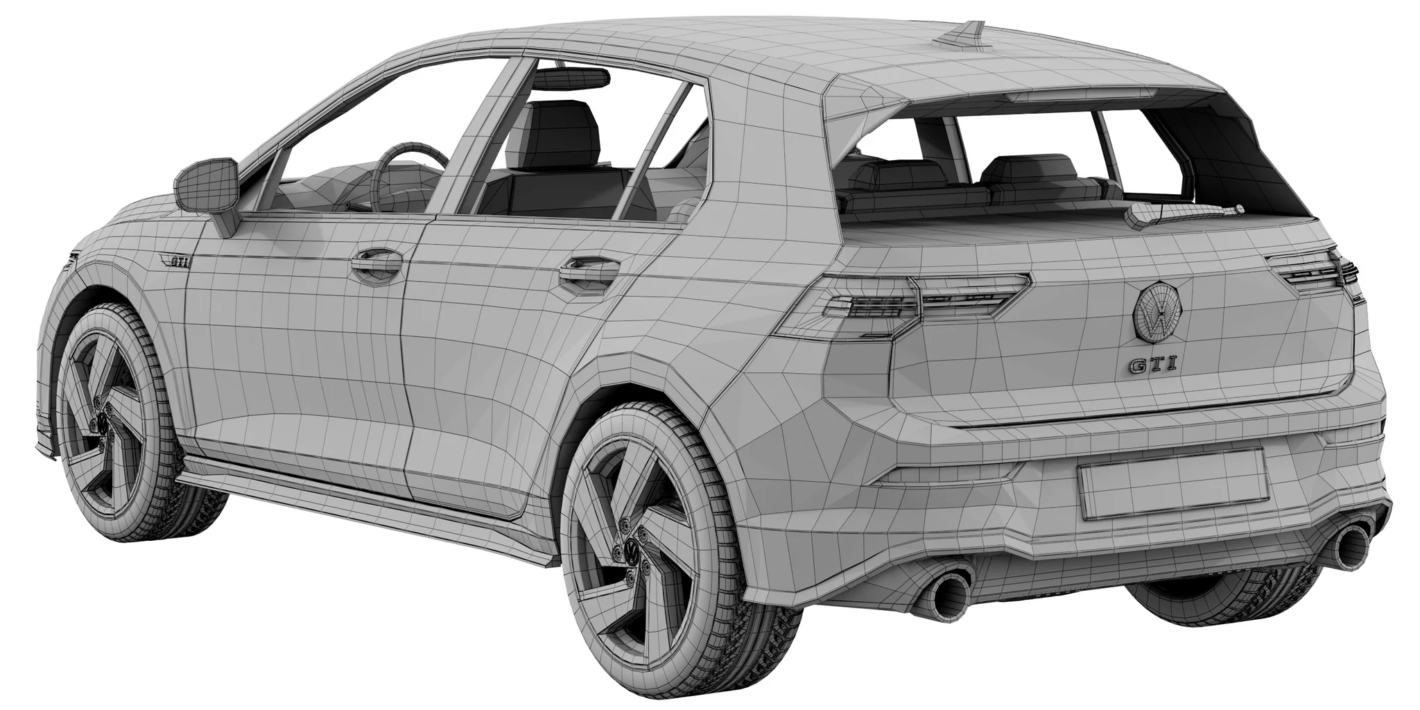 Volkswagen Golf 8 Gti, 3D model preview 22