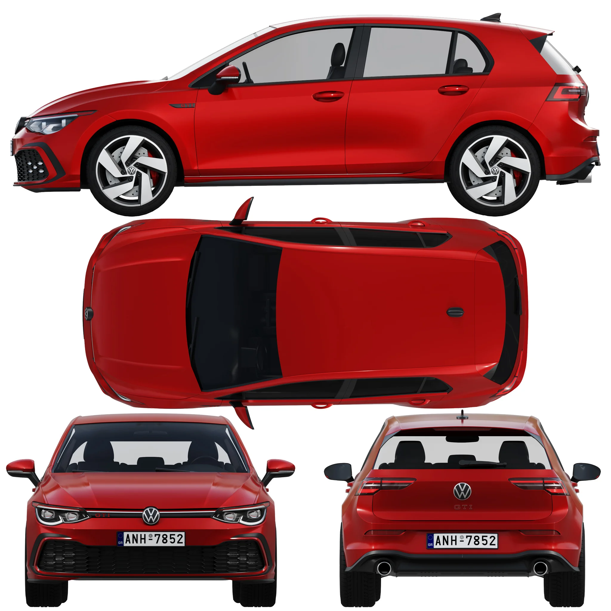 Volkswagen Golf 8 Gti, 3D model preview 27