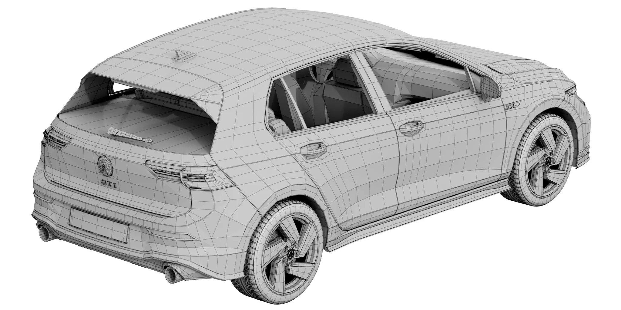 Volkswagen Golf 8 Gti, 3D model preview 35