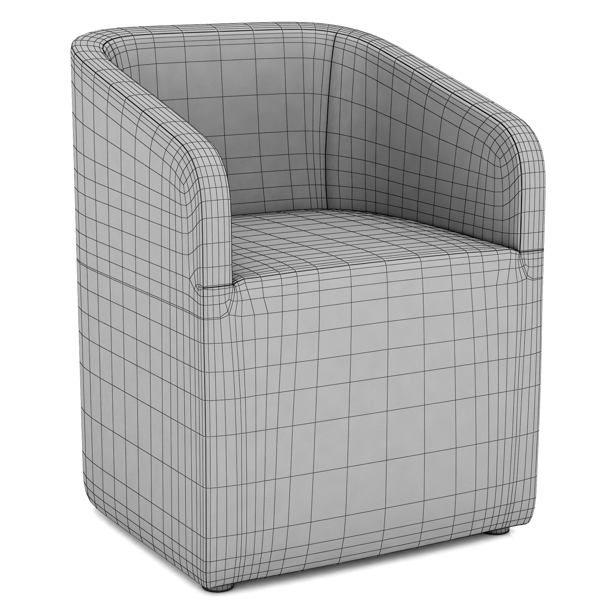 Restoration Hardware Ellison Barrelback Slope Armchair — 3D model preview 7