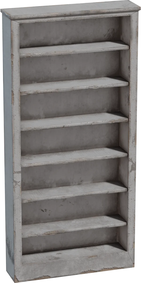 Distressed Painted Wood Bookshelf