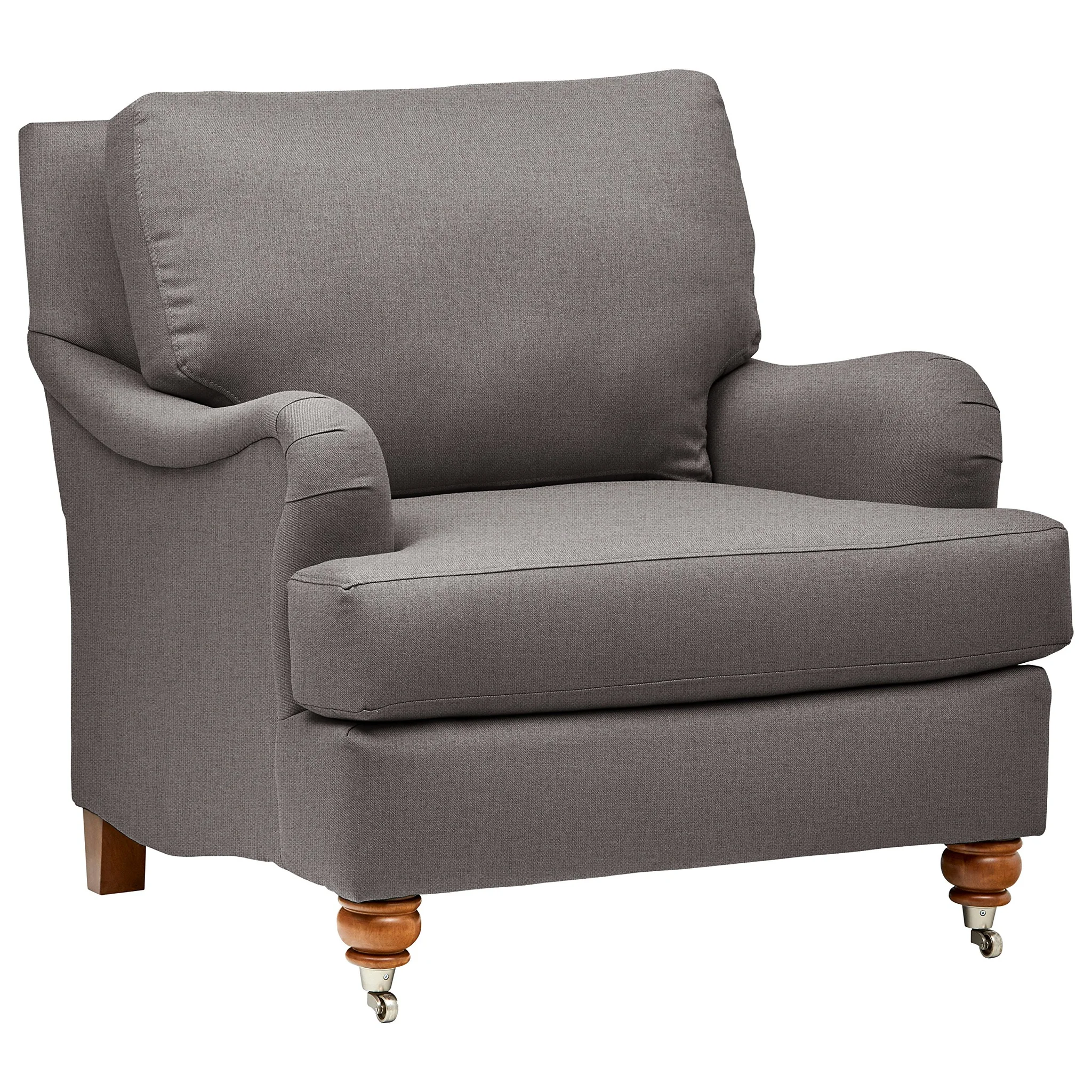 Farmhouse Charles of London Accent Armchair – Charcoal Grey Fabric