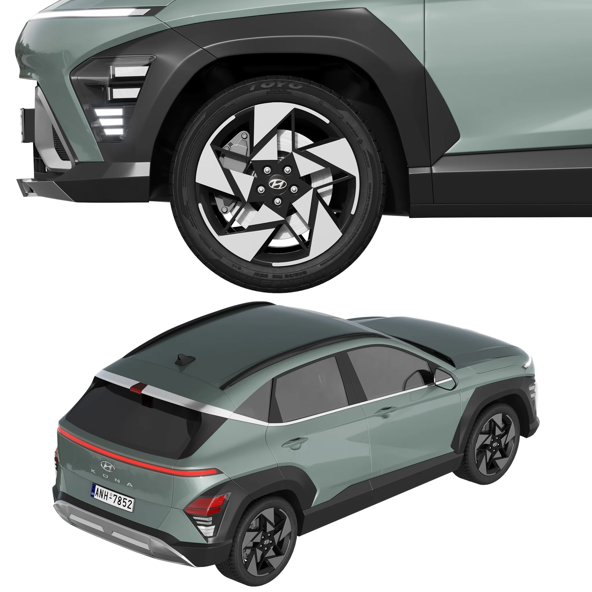 Hyundai Kona 2024, 3D model preview 2