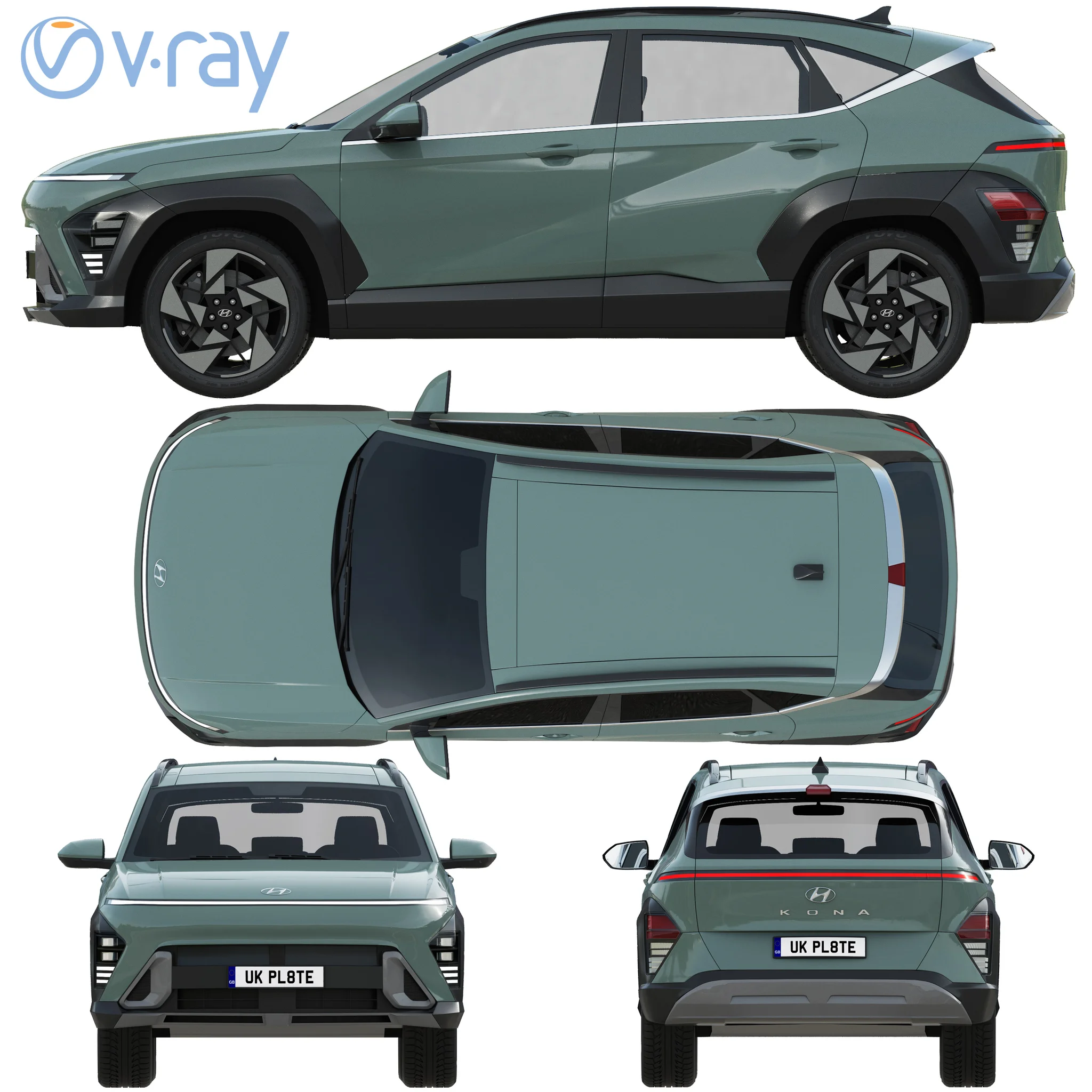 Hyundai Kona 2024, 3D model preview 30