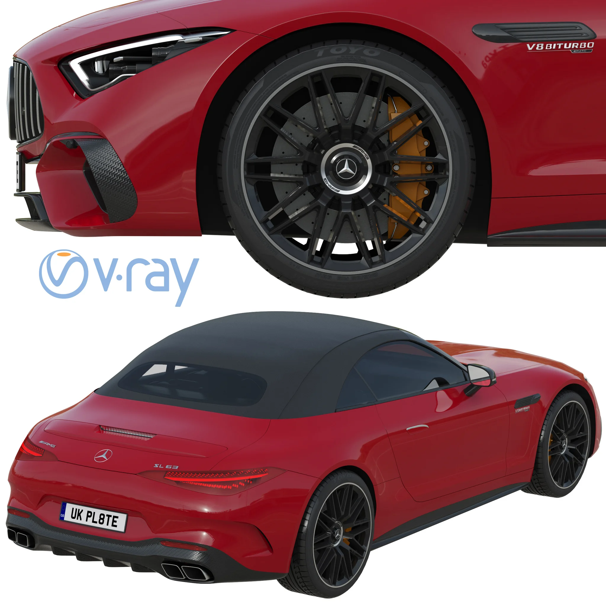 Mercedes Benz SL 63 AMG, 3D model preview 4
