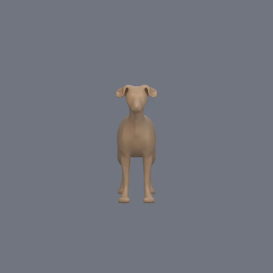 Dog Basemesh 02, 3D model preview 1